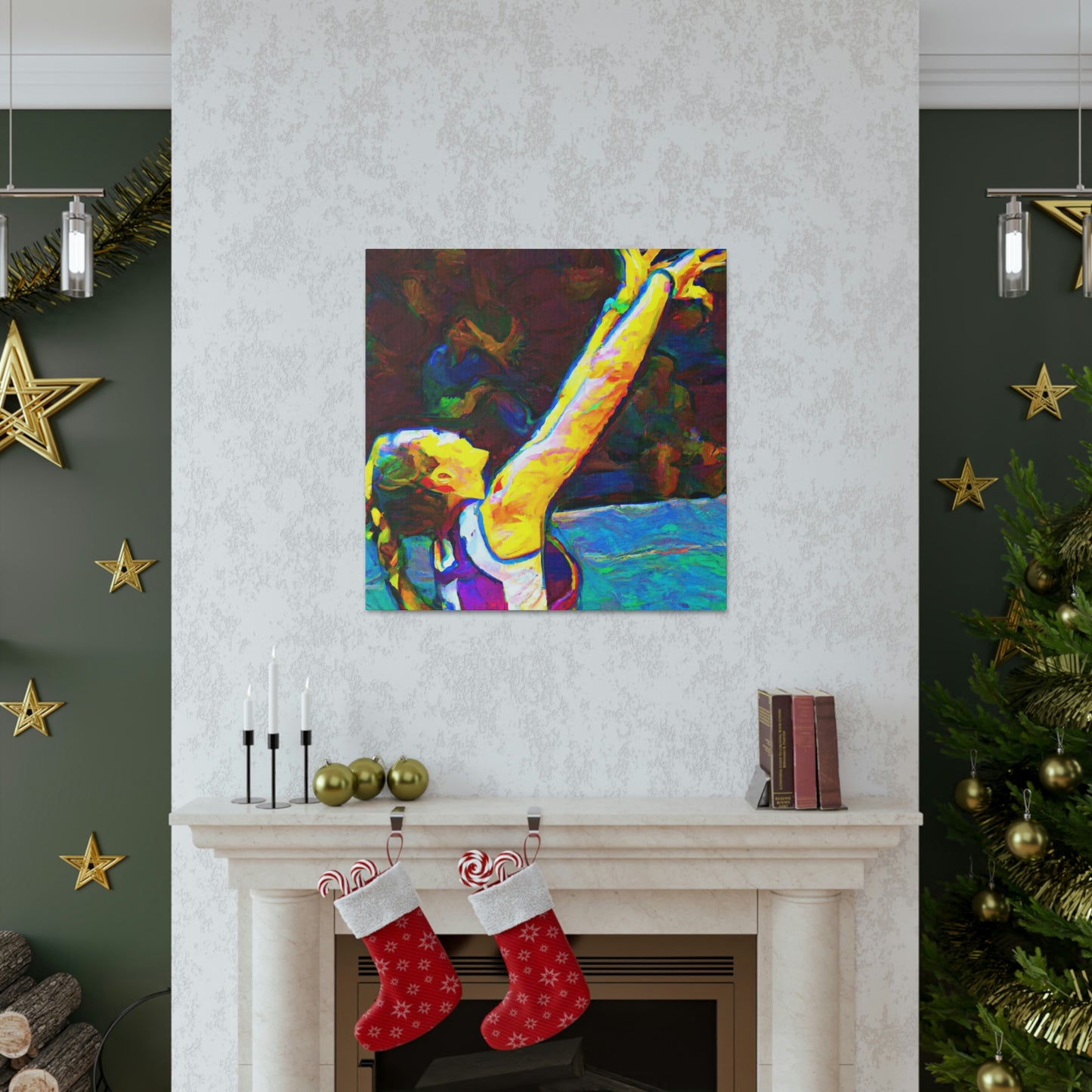 Volleyball in Colorful Motion - Canvas