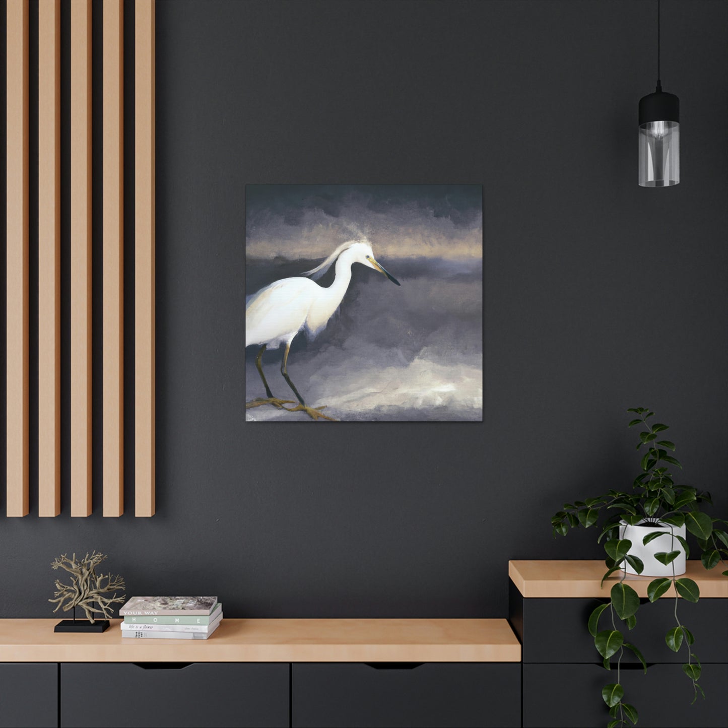 "Whiteness of Egret Winter" - Canvas