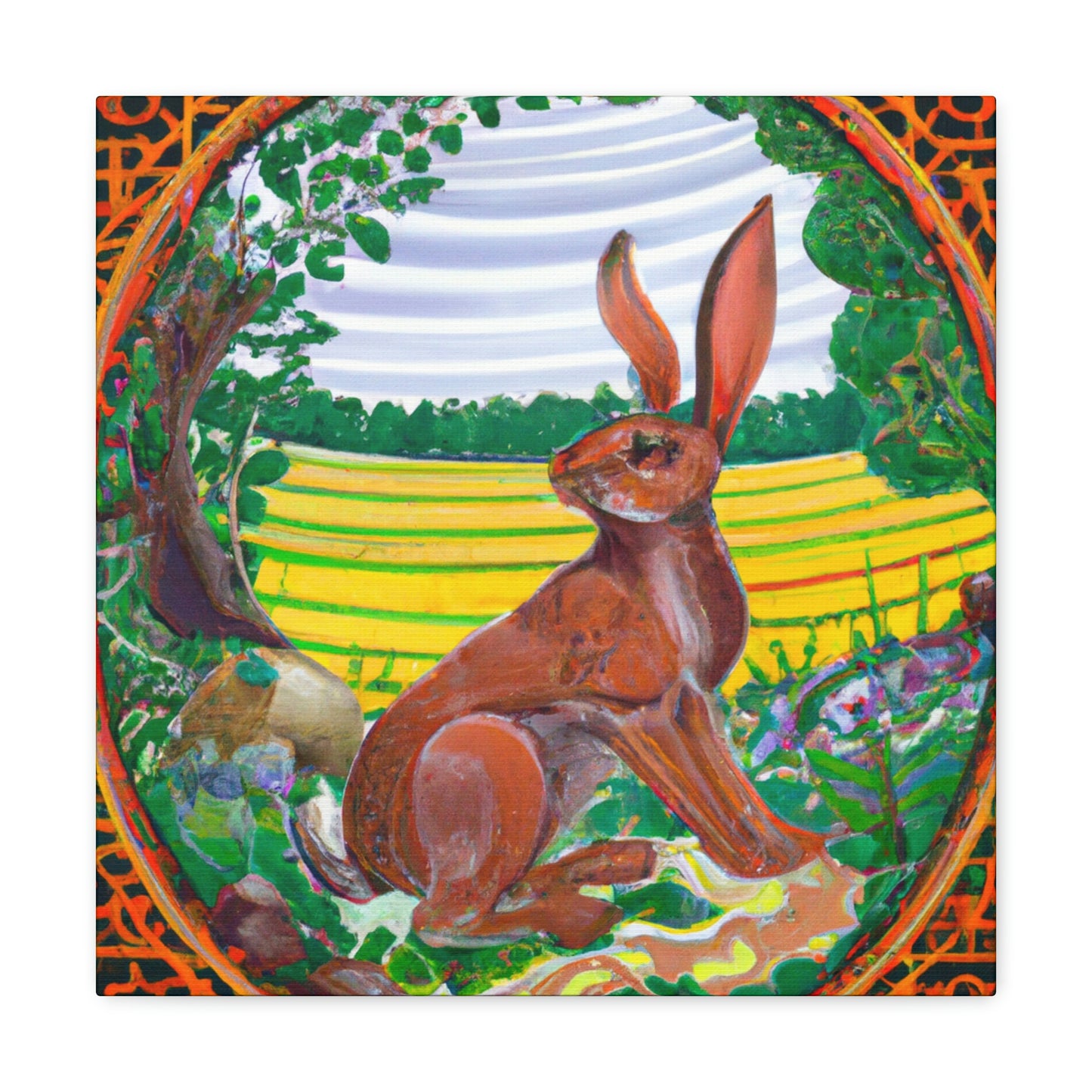 Rabbit in Art Nouveau - Canvas