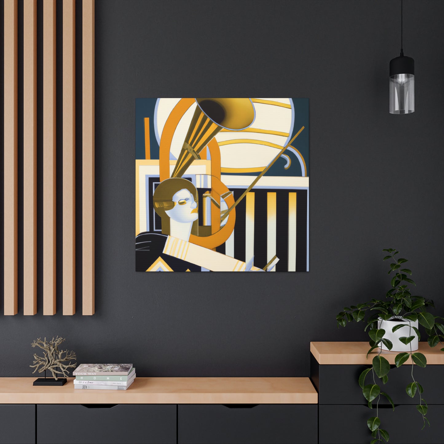 "Tuned Deco Trumpet" - Canvas