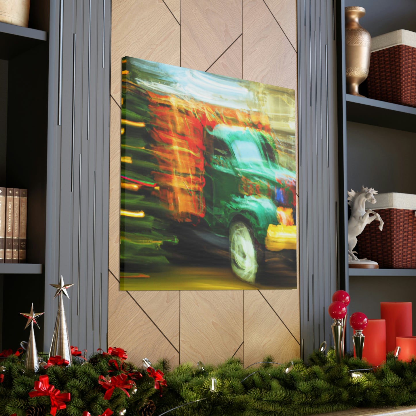 "Truck with Christmas Cheer" - Canvas