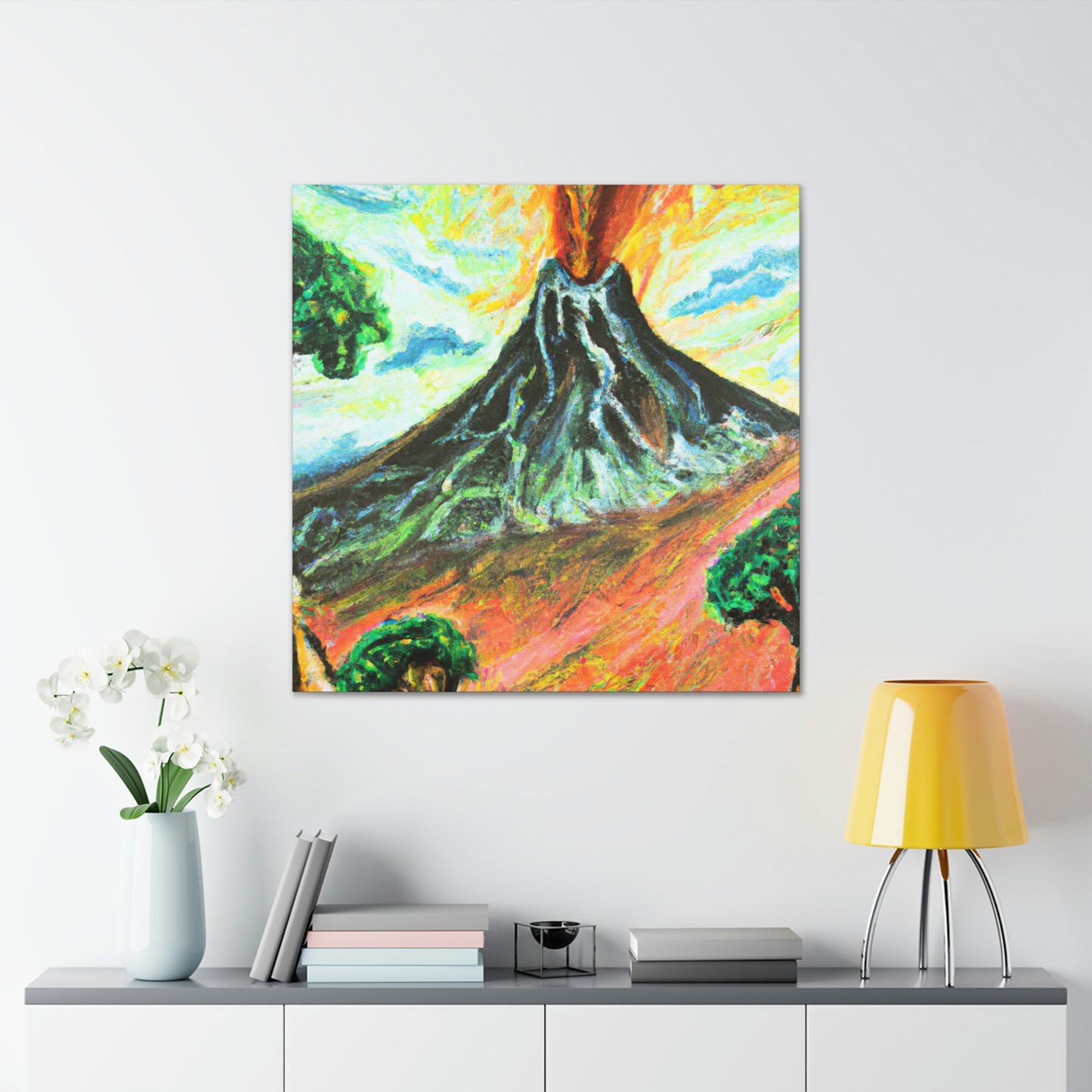 "Volcano Erupts Wildly" - Canvas