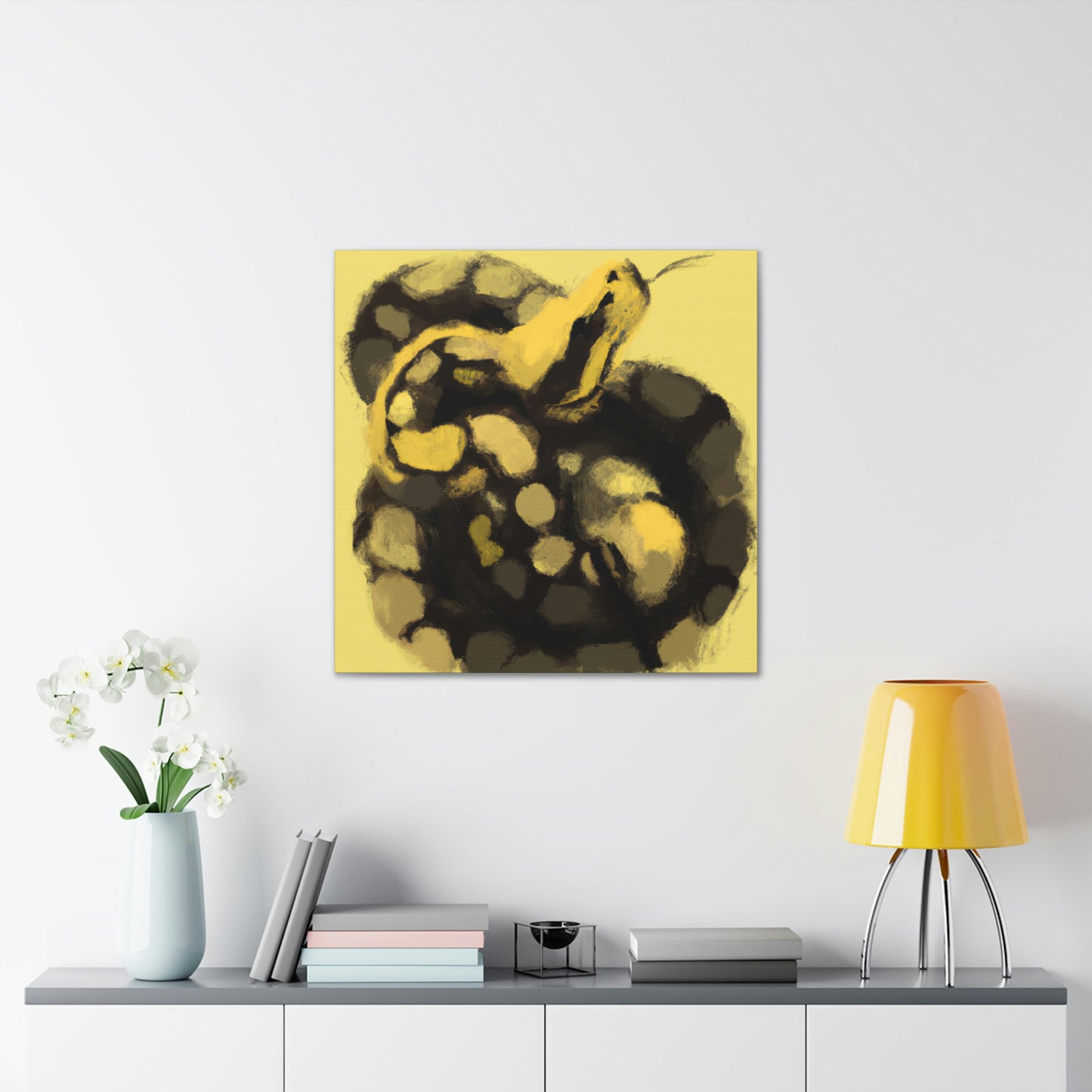 "Ball Python Expressionism" - Canvas