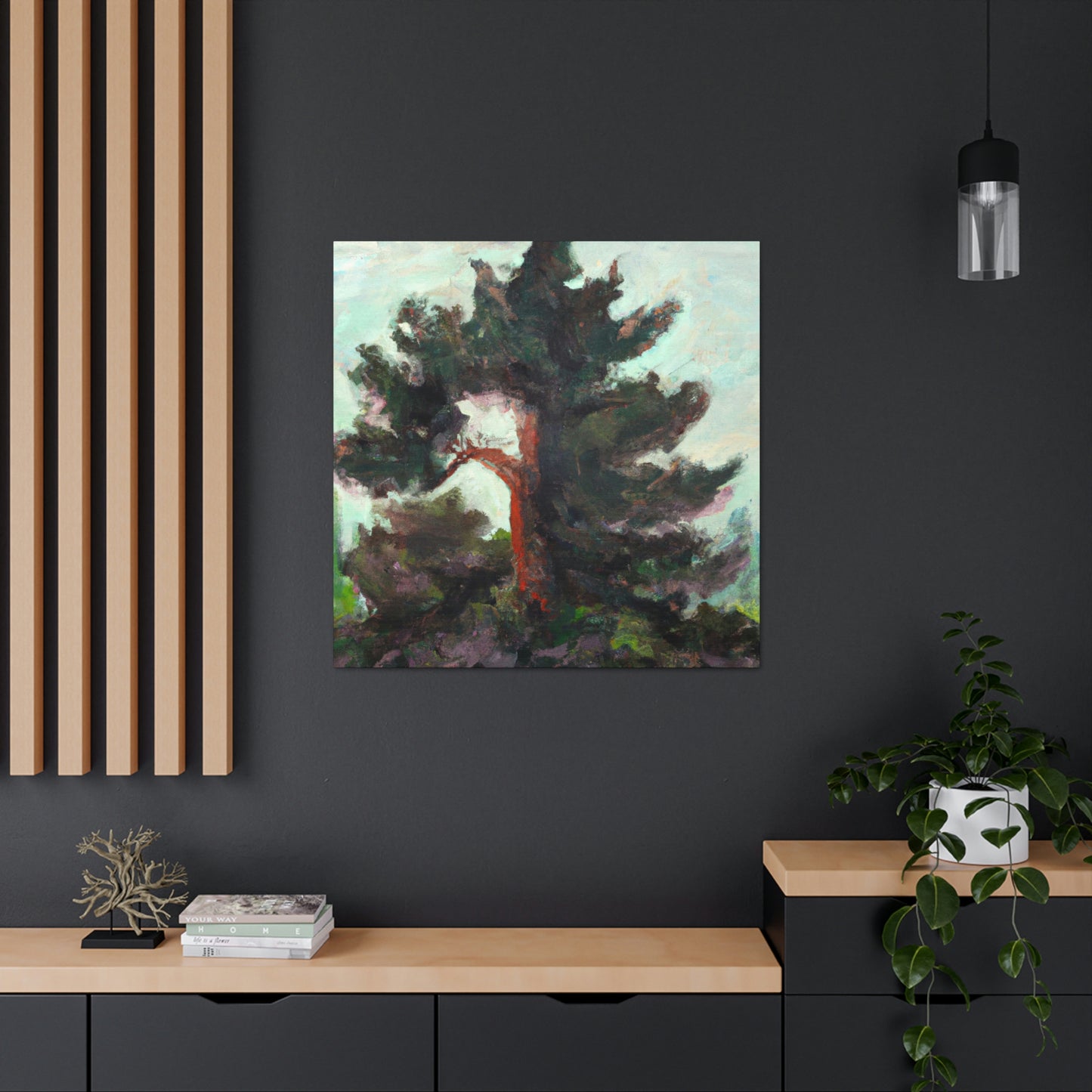 Cedar Tree Expressionism - Canvas