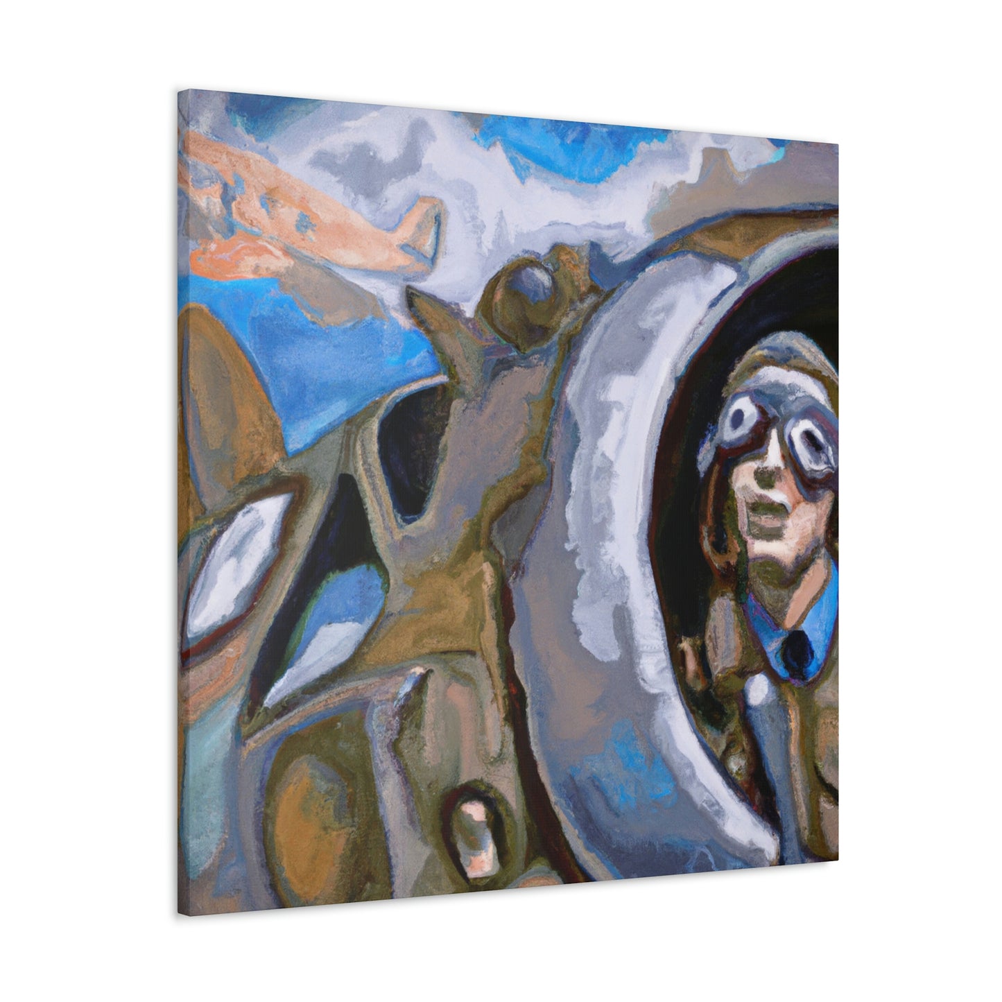 Aviator in Flight. - Canvas