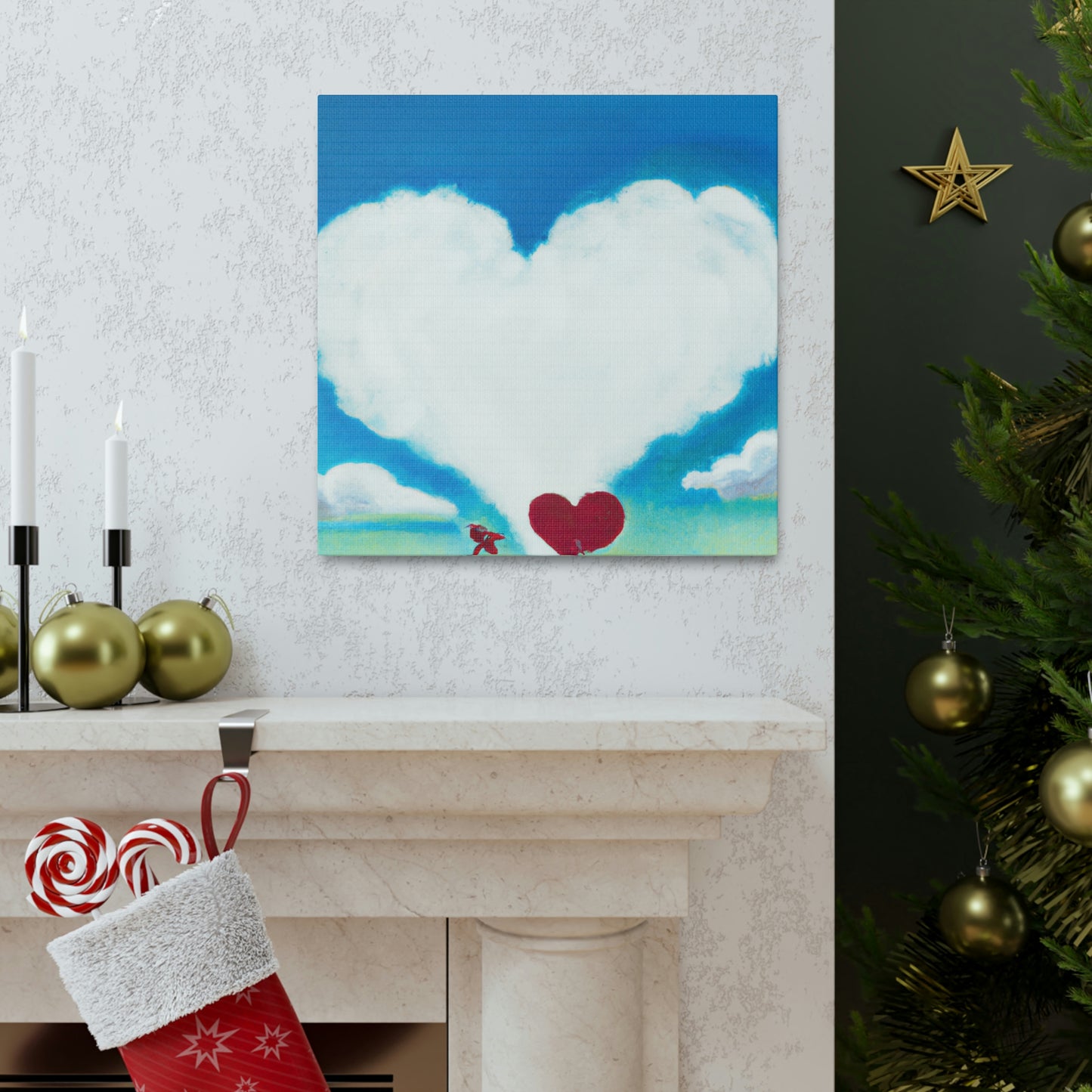 "Heart-Shaped Freedom Cloud" - Canvas