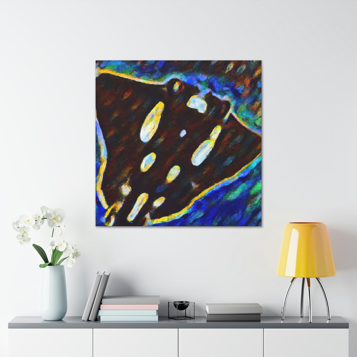 "Majestic Stingray Gliding" - Canvas