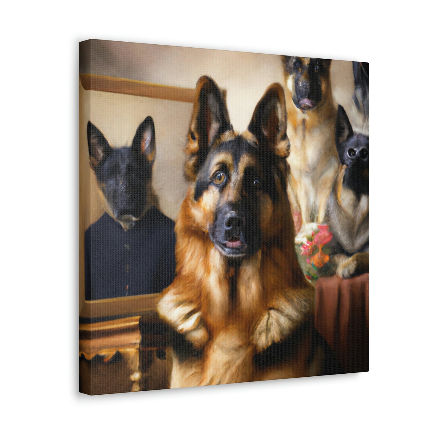 "German Shepherd Reflection" - Canvas