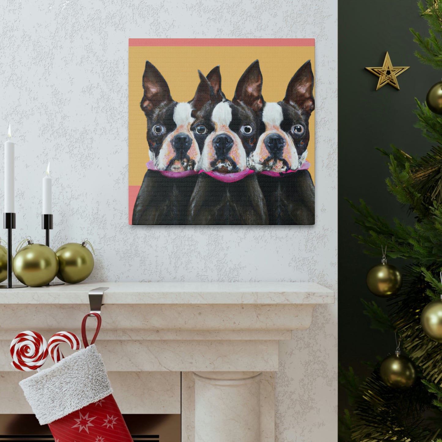 "Boston Terrier Minimalism" - Canvas