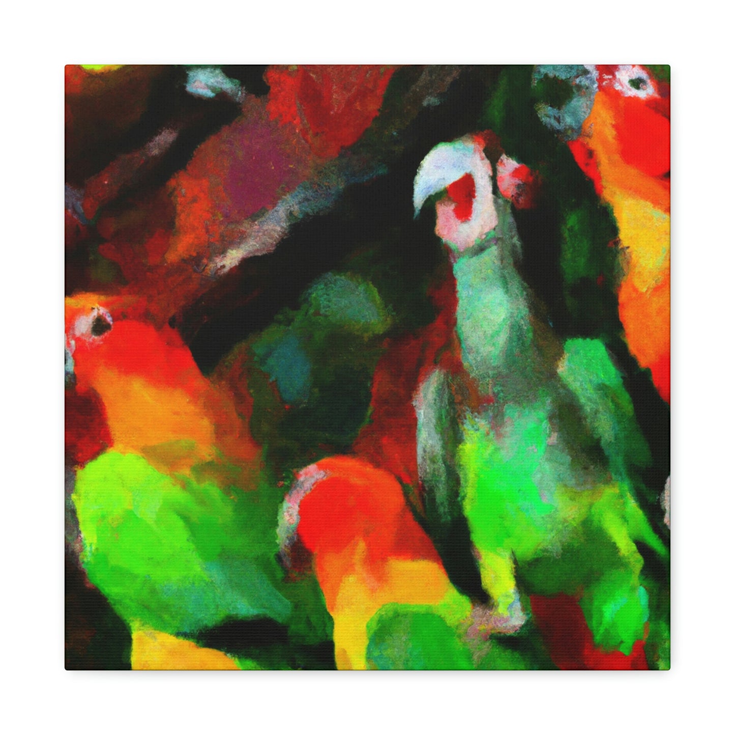 "Parrots of Senegalese Sky" - Canvas