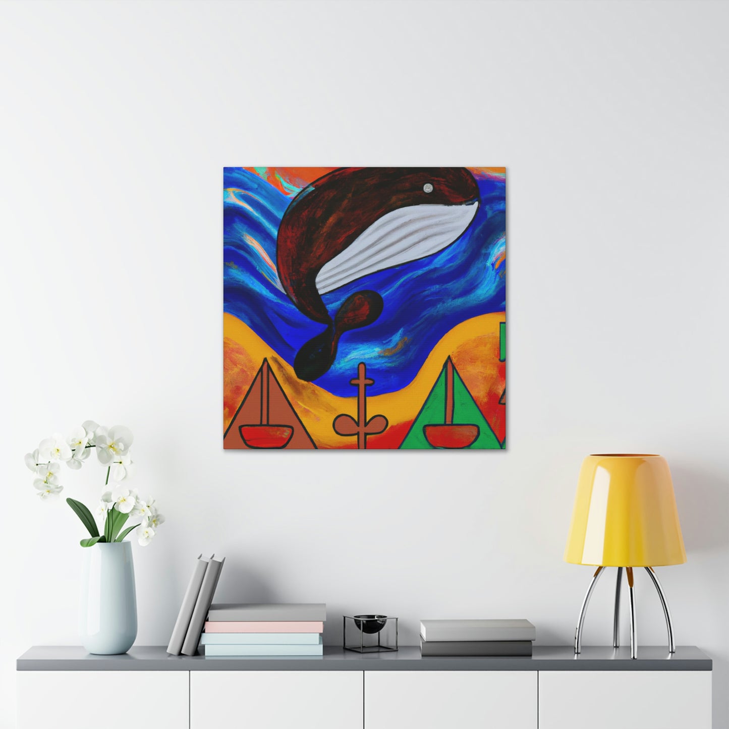 Whales in Blue Skies - Canvas