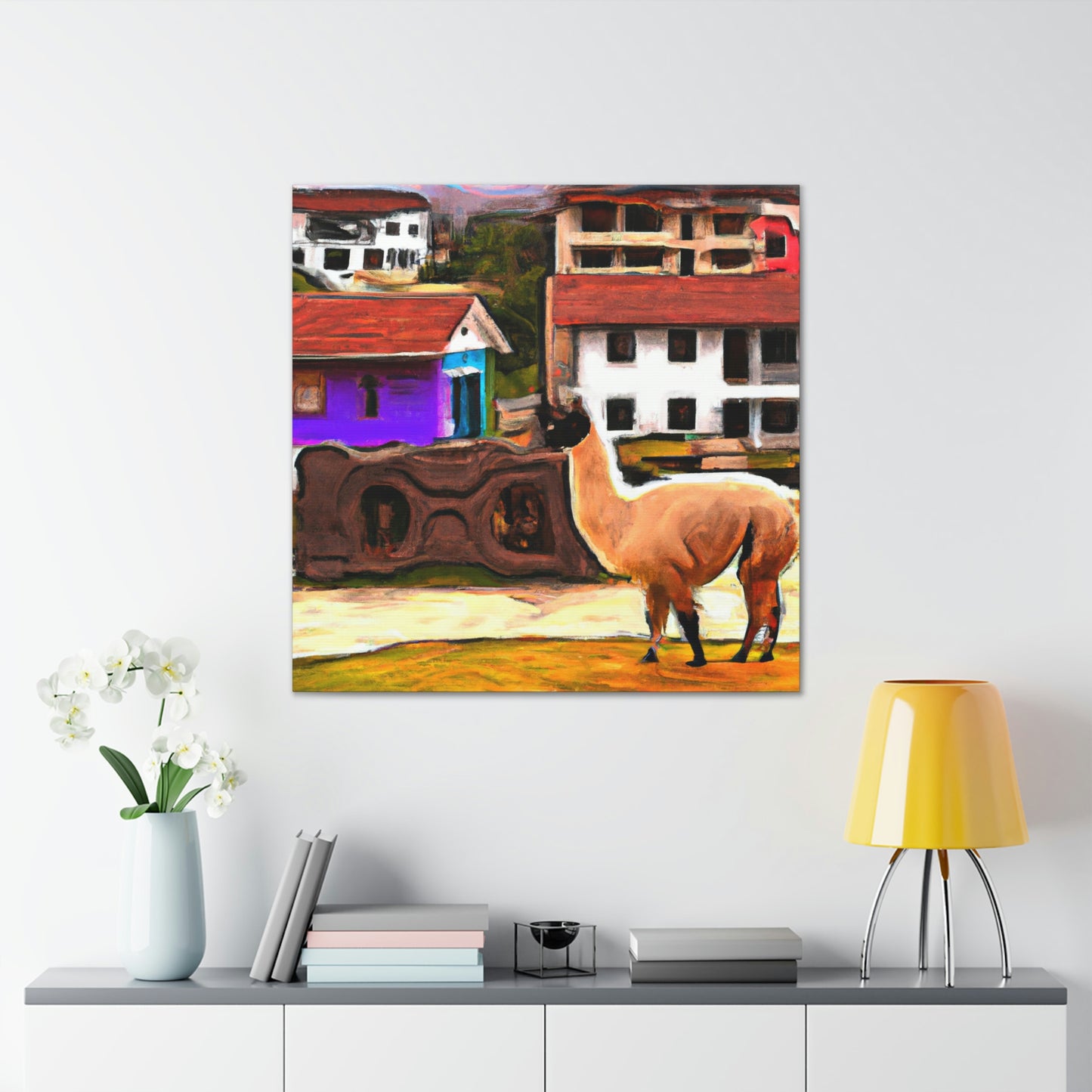 Llamas in Landscape - Canvas