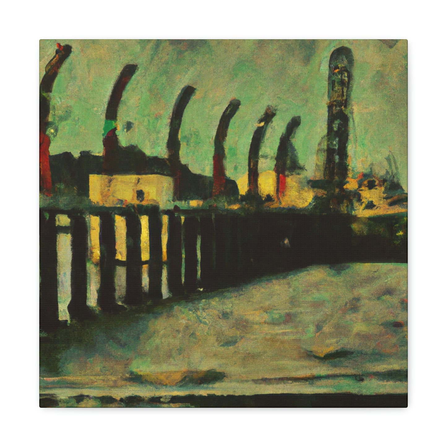 Pier at Nightfall - Canvas