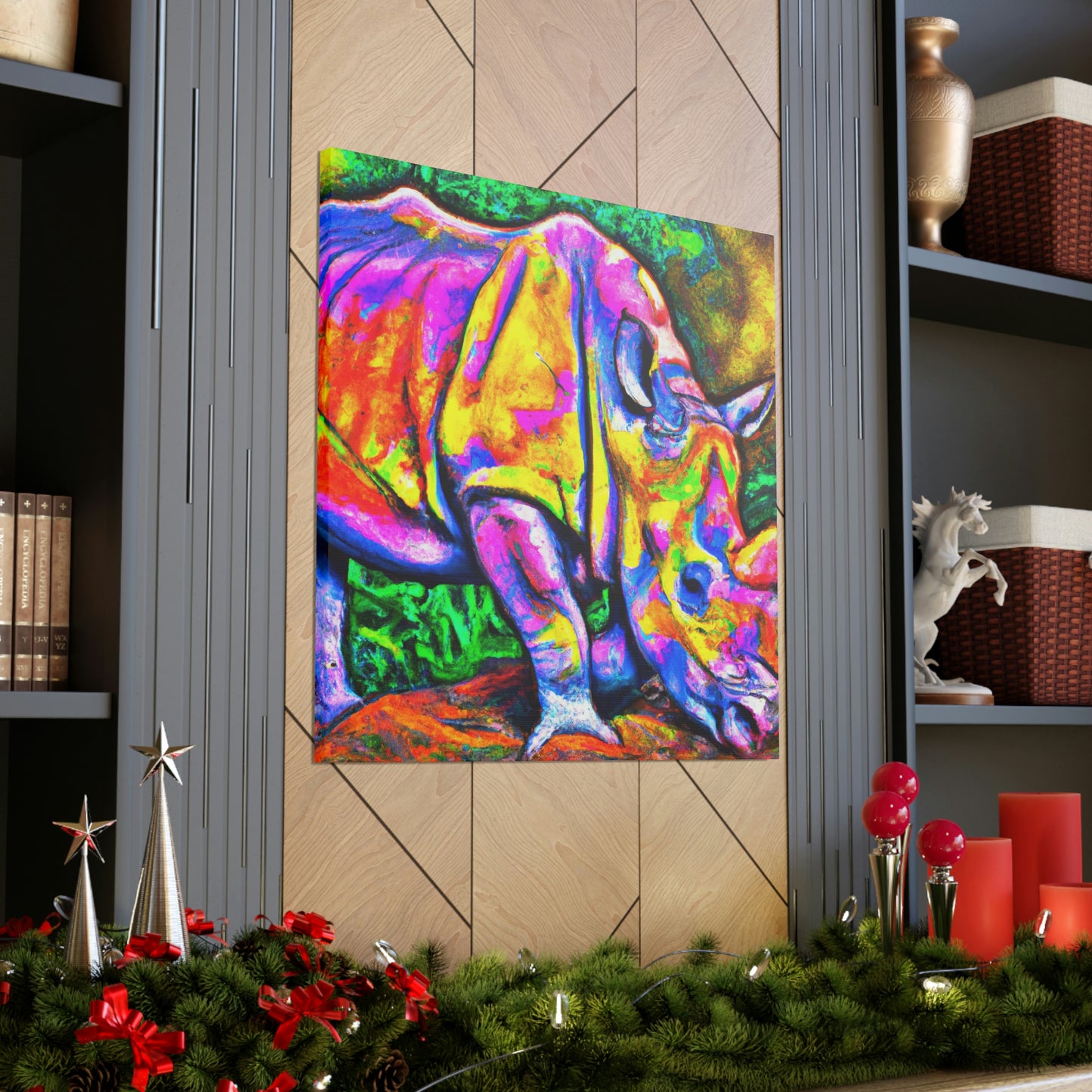 Rhinoceros in Deco - Canvas