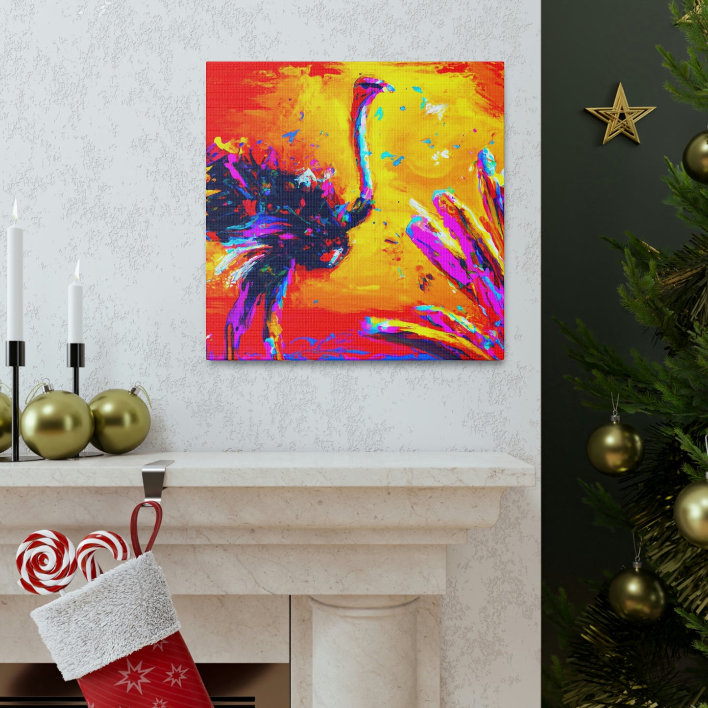 Ostrich in Abstraction - Canvas