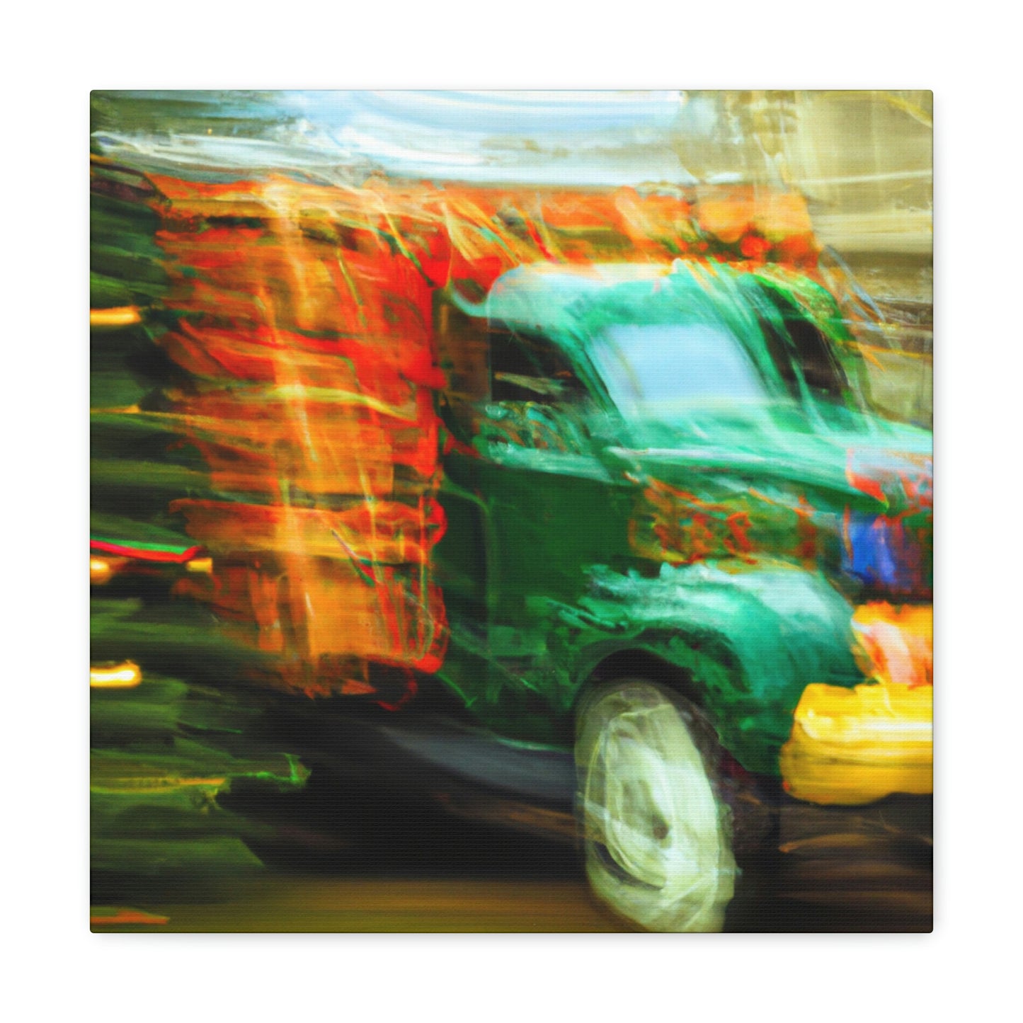 "Truck with Christmas Cheer" - Canvas