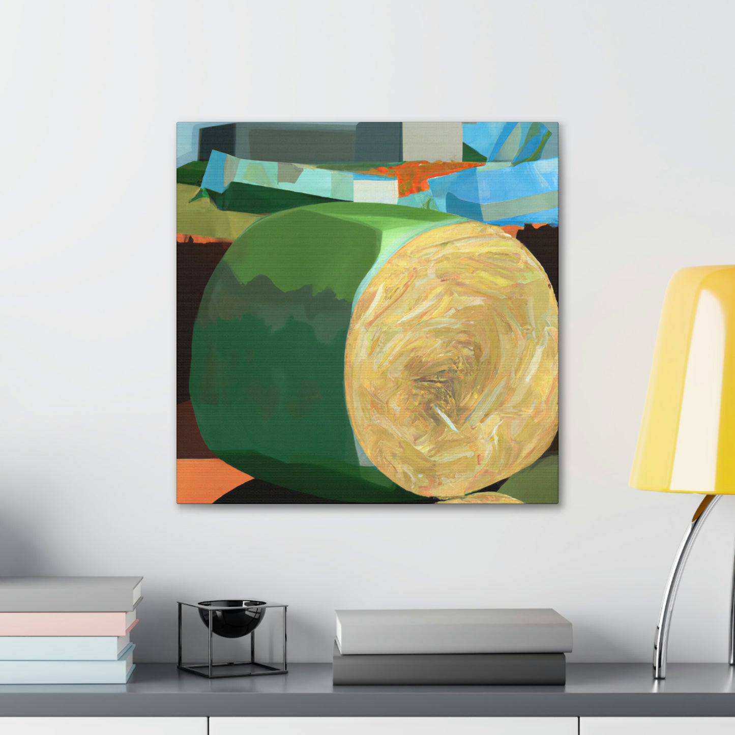 "Hay Bales in Deco". - Canvas