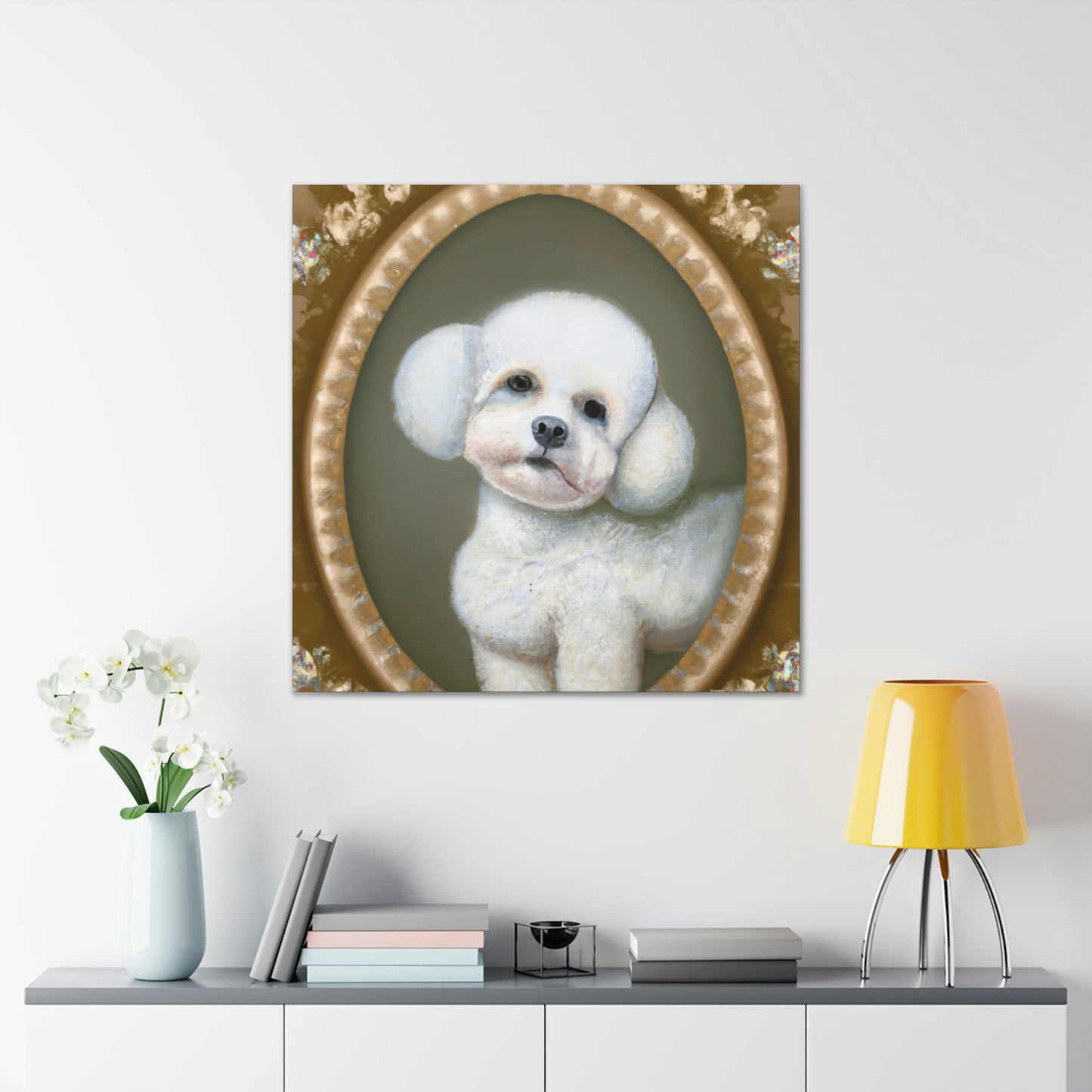 "Frolicking Bichon Frise" - Canvas