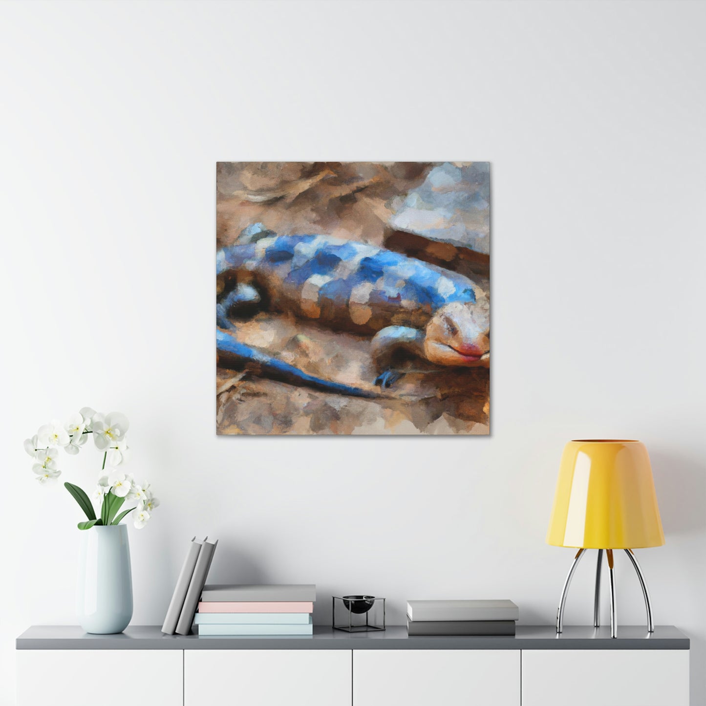 "Blue-Tongued Skink Dreaming" - Canvas