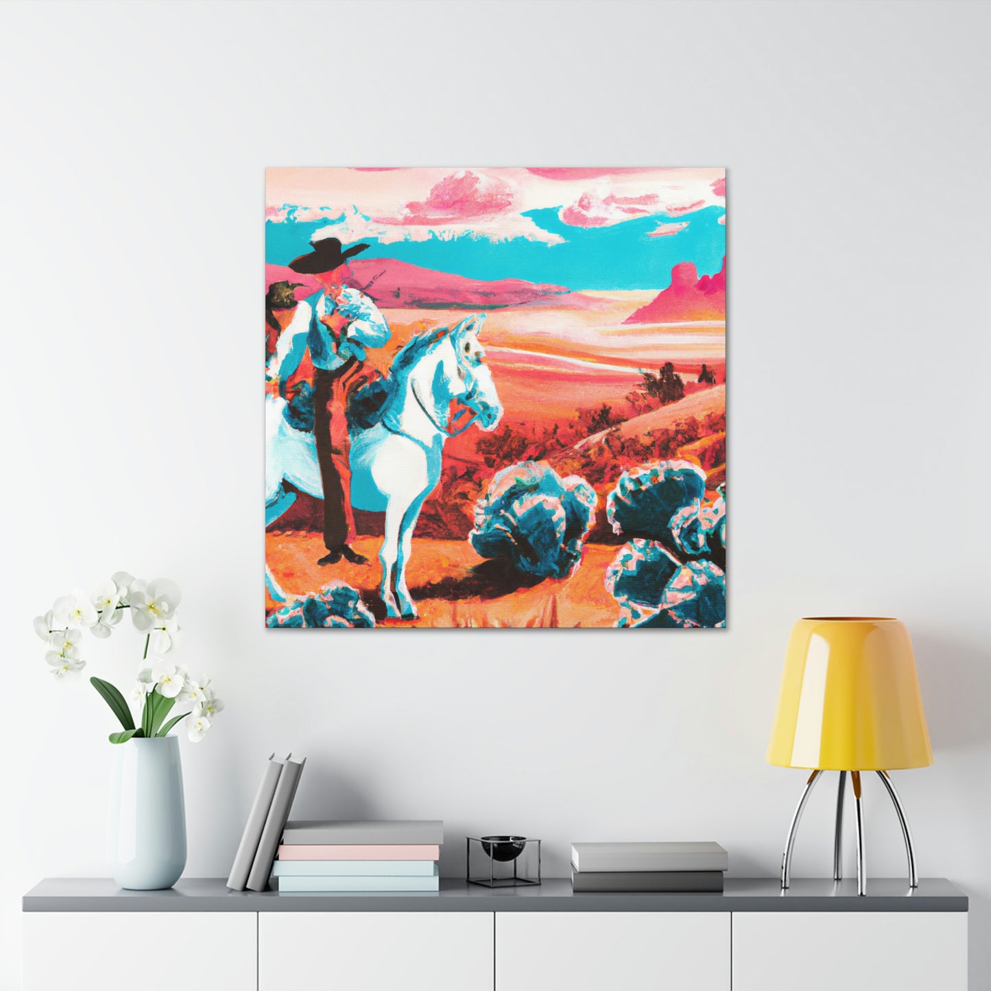 "Frontier Sunset Reflection" - Canvas