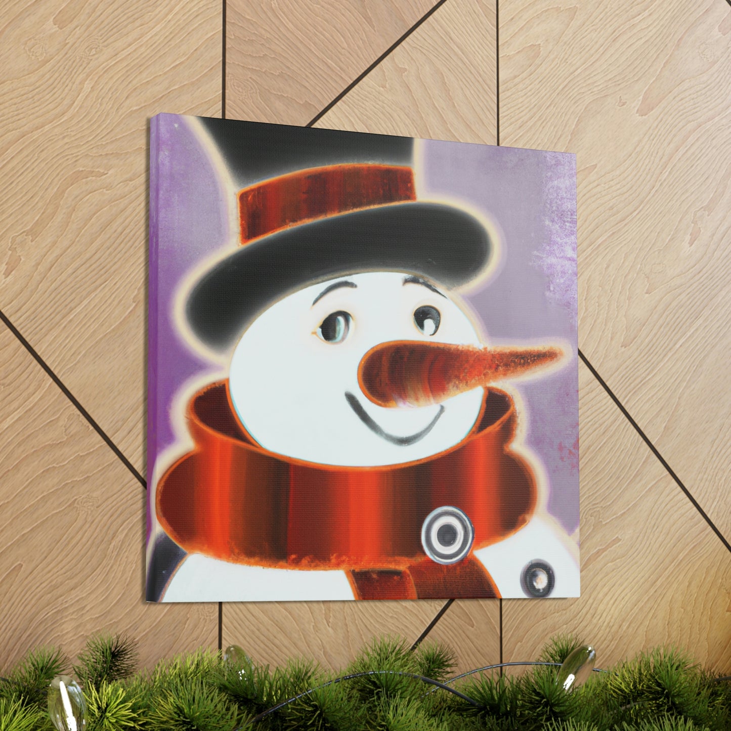 "Snowman's Art Deco Aura" - Canvas