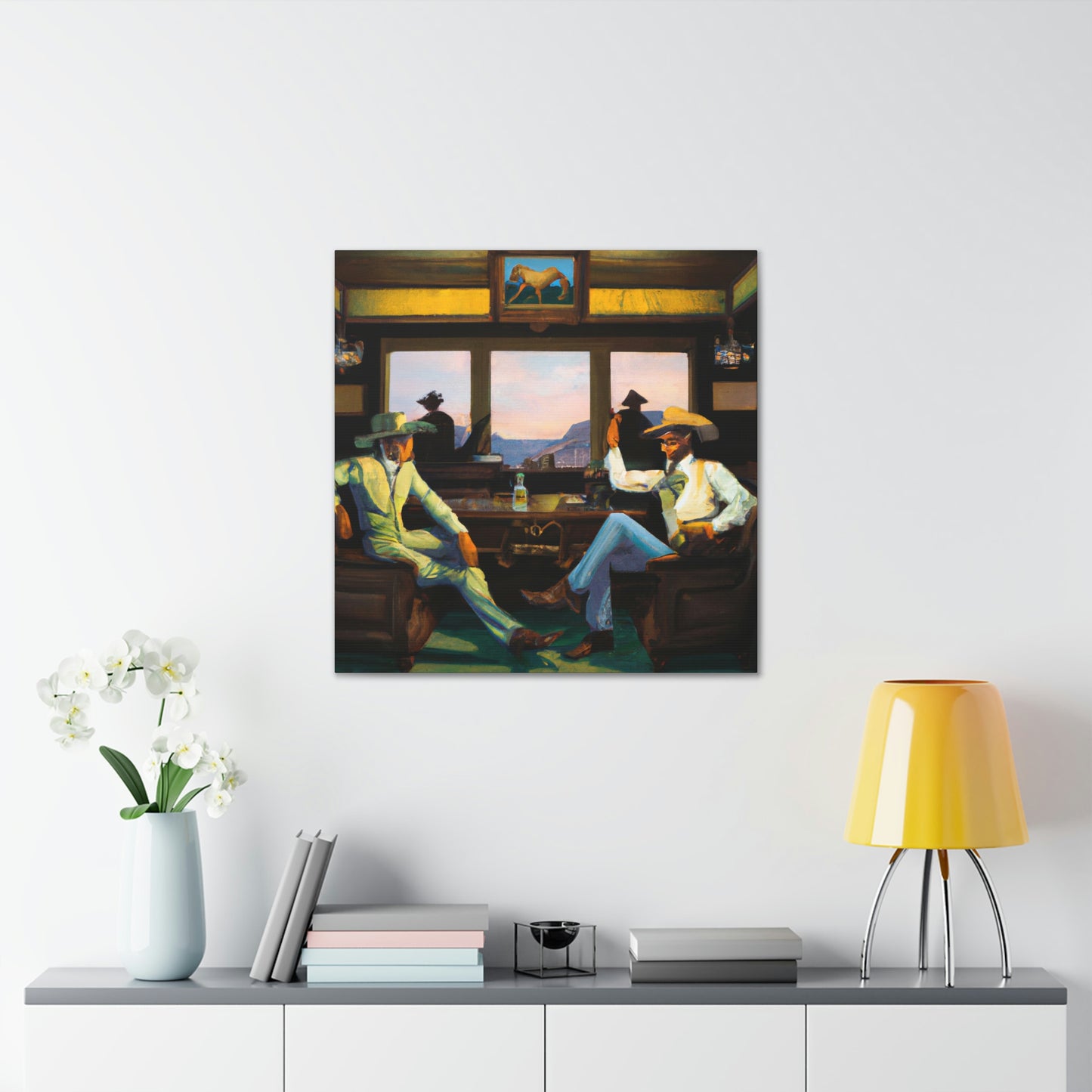 "Glamorous Saloon Scene" - Canvas