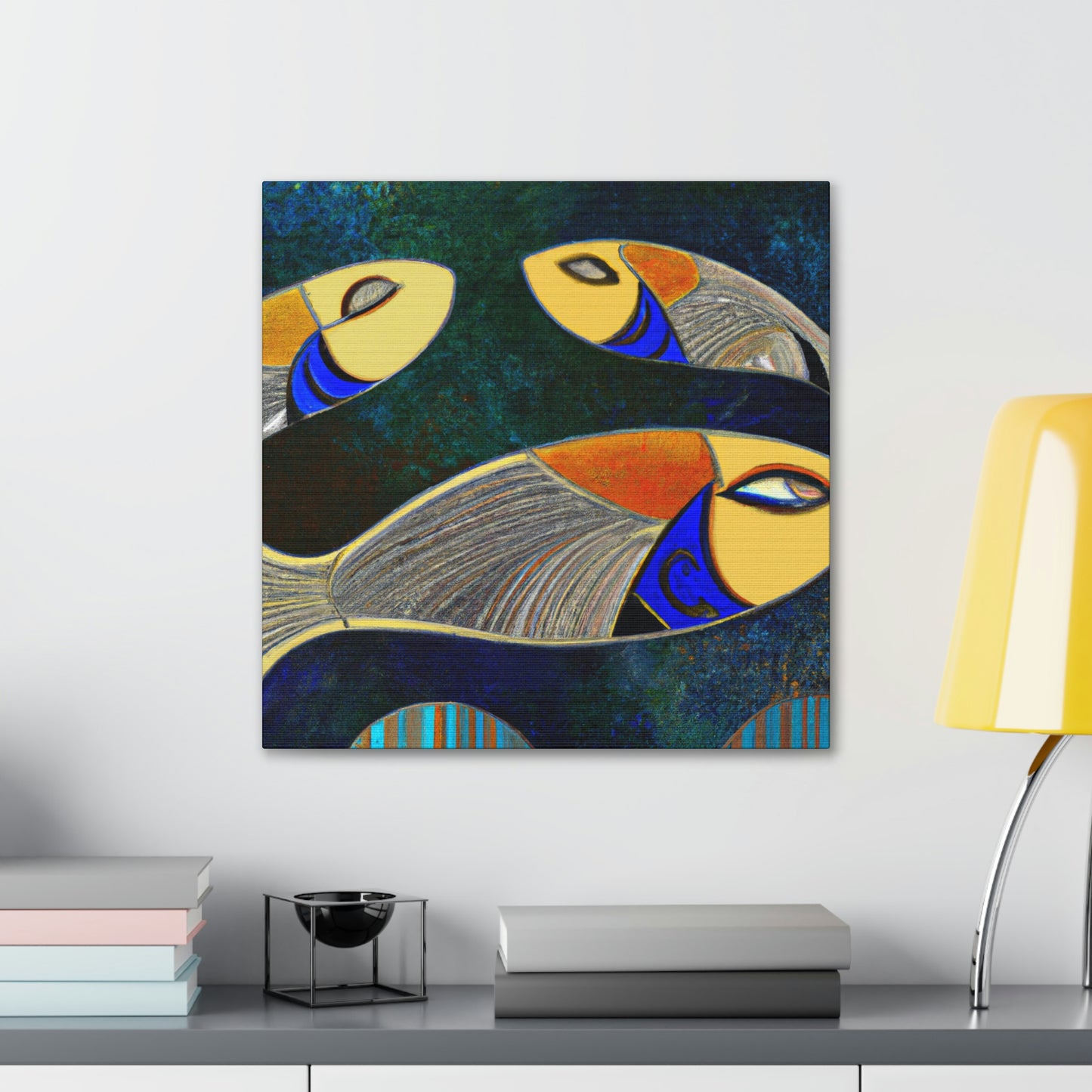 "Dancing Killifish Splendor" - Canvas