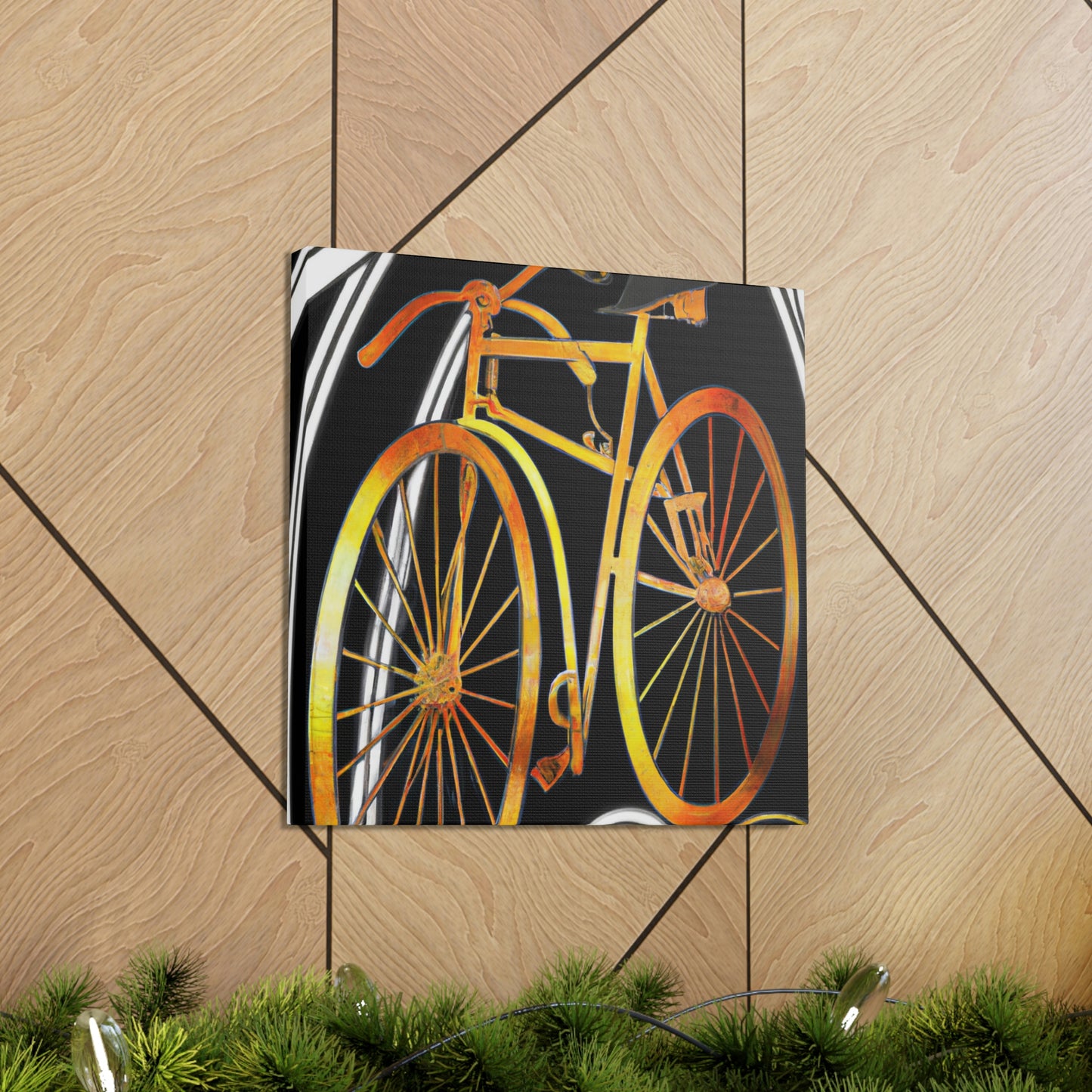 "Wheeling Art Deco Bike" - Canvas