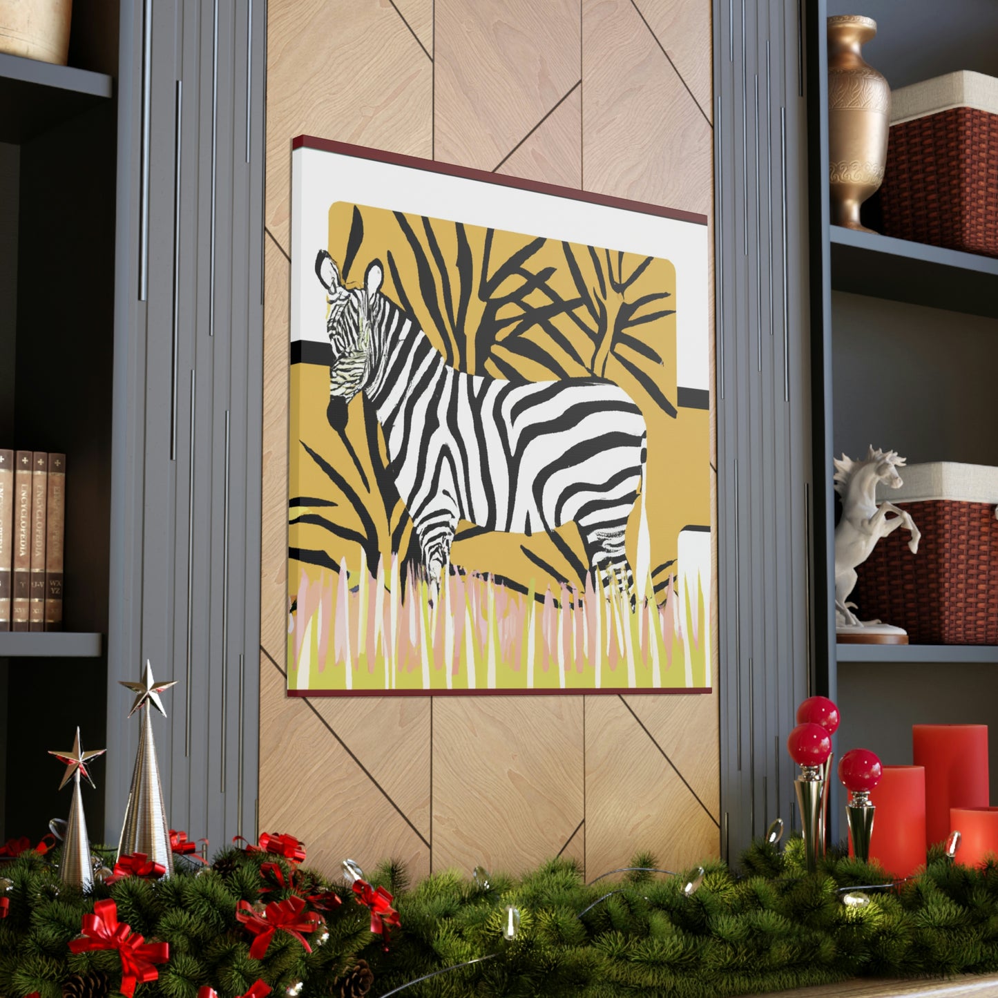 "Gilded Zebra Splendor" - Canvas