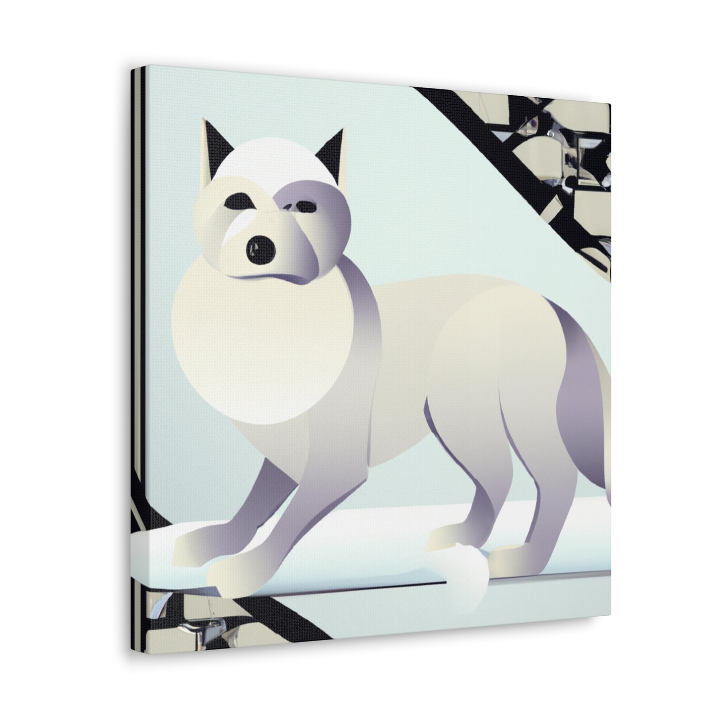 Frosty Art Deco Fox - Canvas