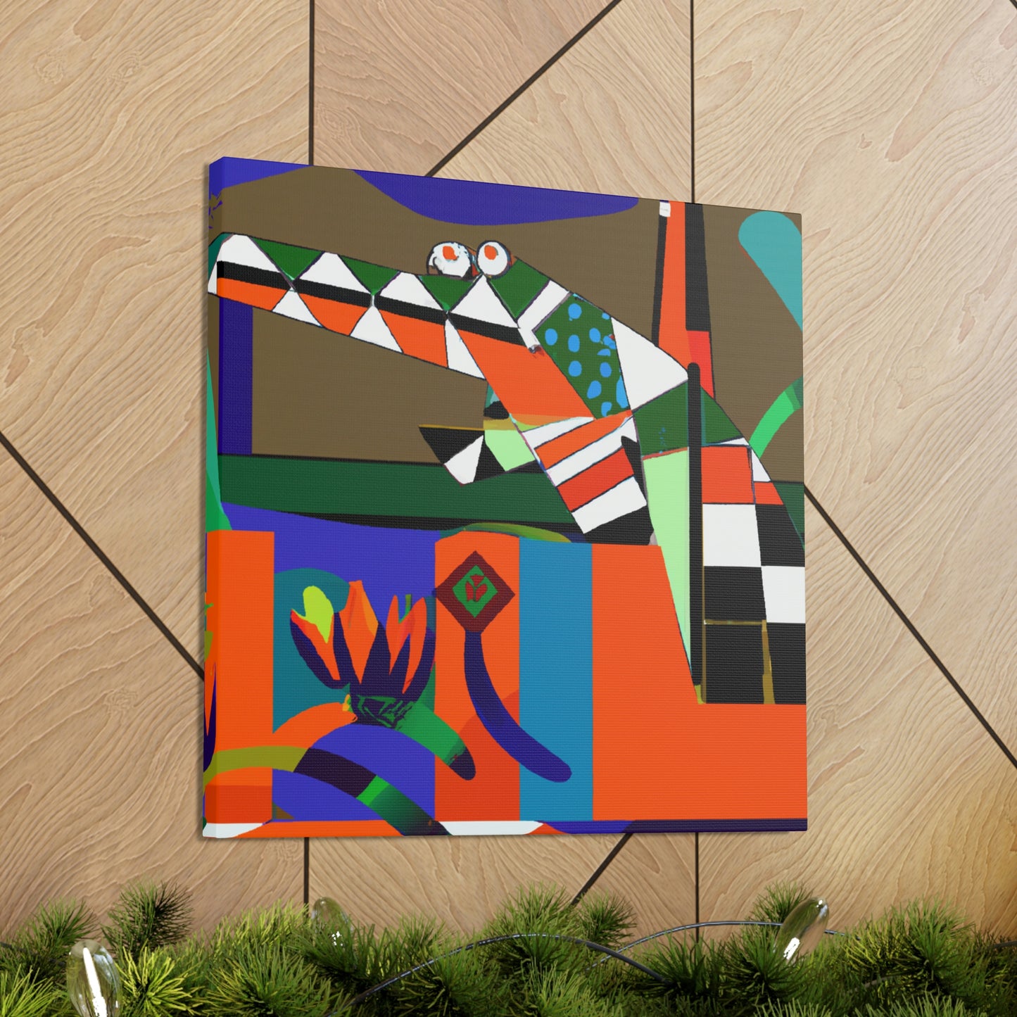 "Crocodile Art Deco" - Canvas