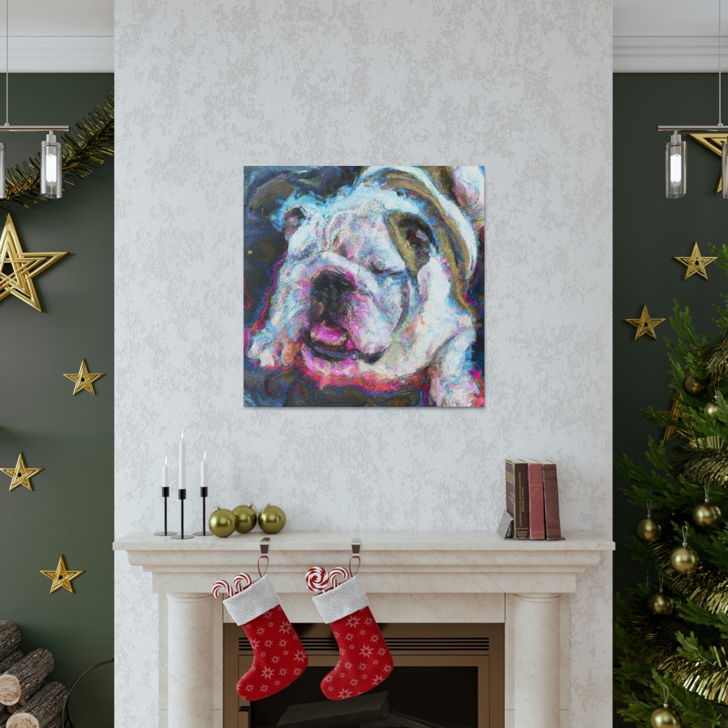 "English Bulldog Slumbering" - Canvas