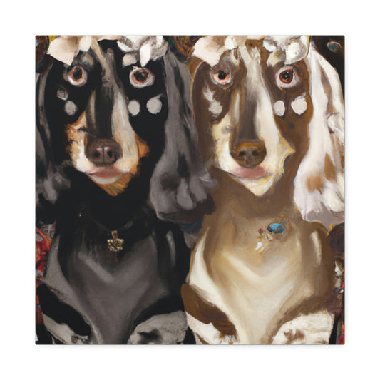 "Dancing Dachshund Delight" - Canvas