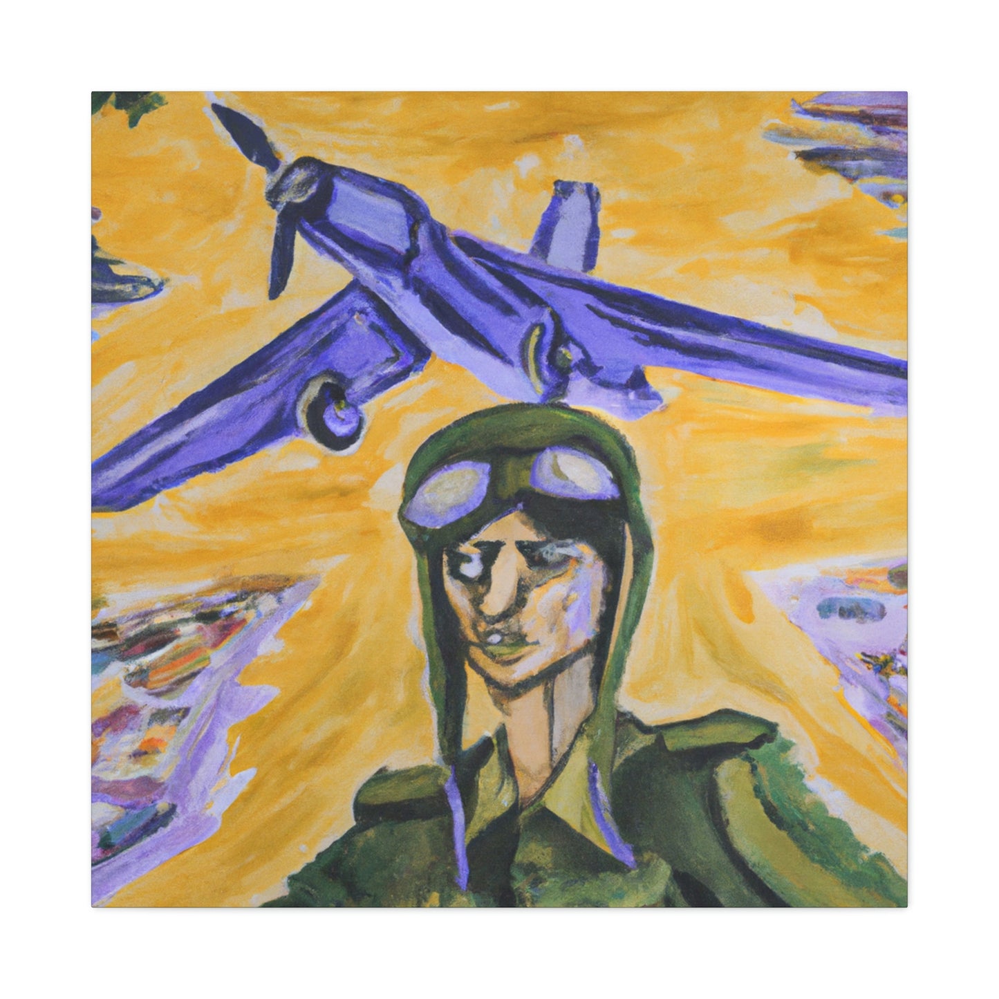 "Aviator in Expressionism". - Canvas