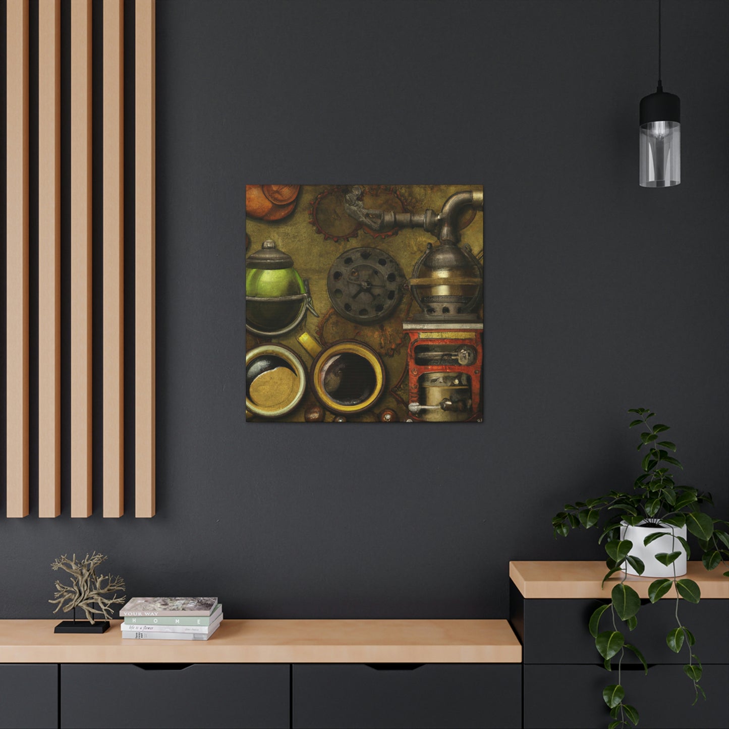 "Brewing delight, Steam-Coffee" - Canvas