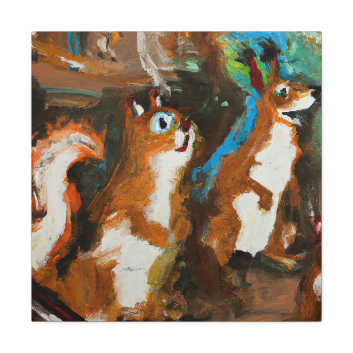 "Squirrels on Abstract" - Canvas