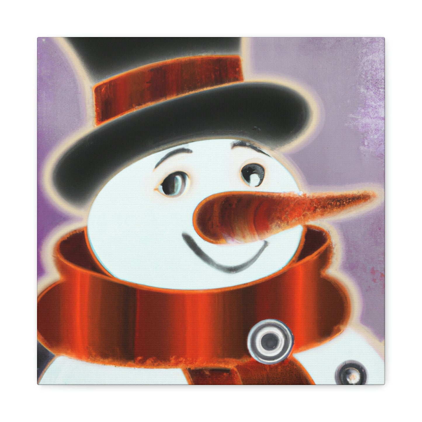 "Snowman's Art Deco Aura" - Canvas