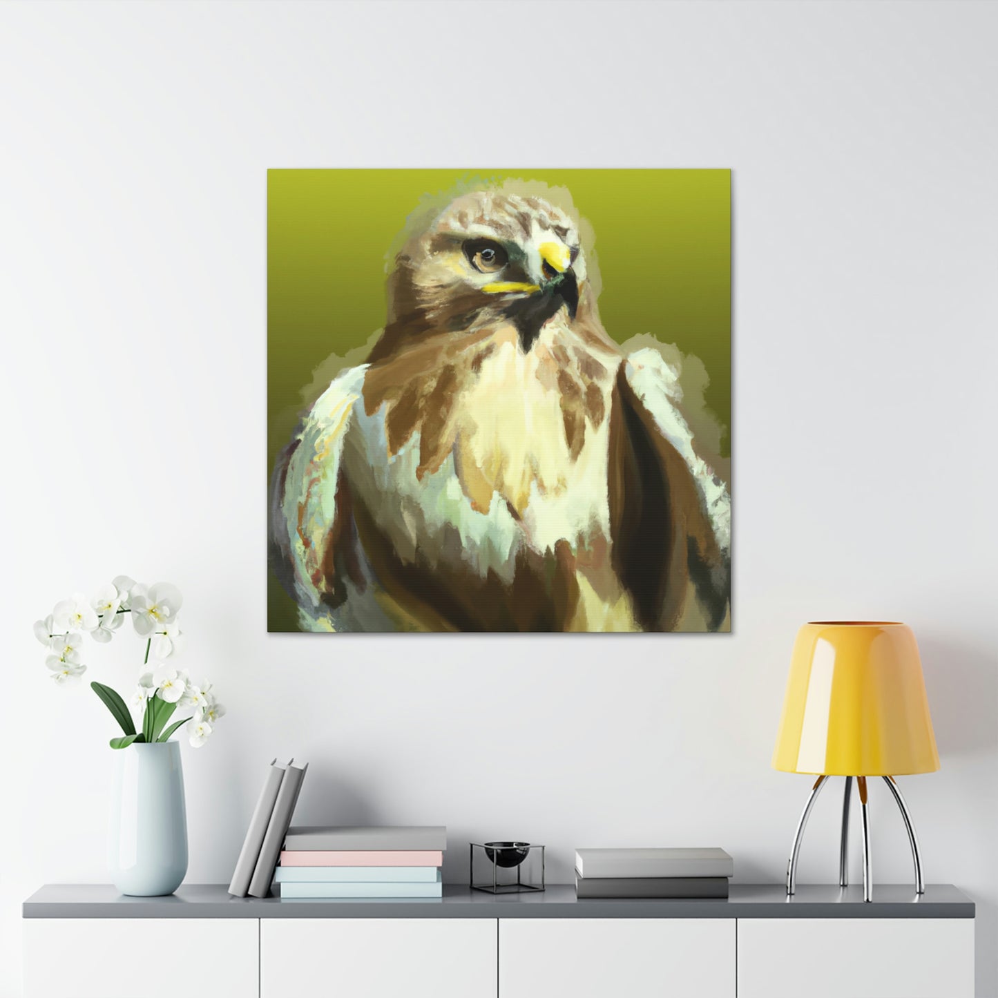 "Hawk in Flight Reflection" - Canvas