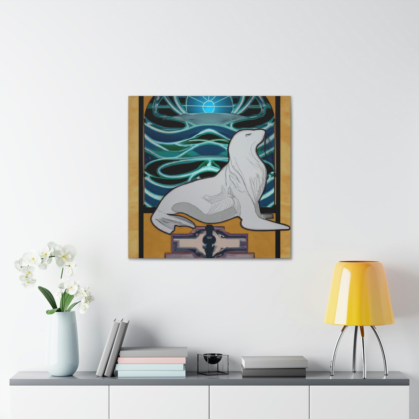 "Sleek Lion of Sea" - Canvas