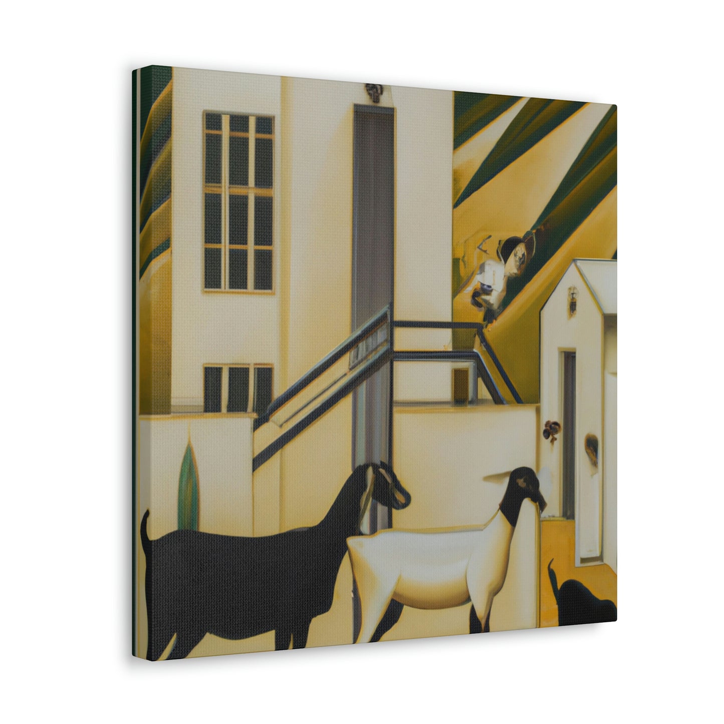 "Goat in Glamourous Gold" - Canvas