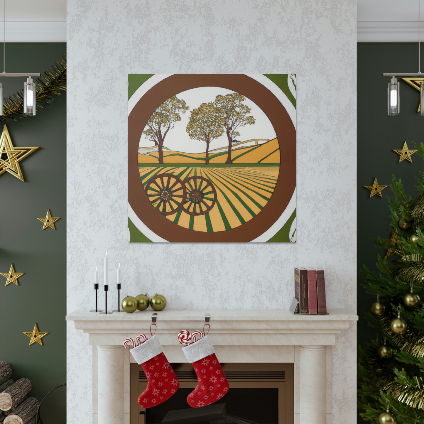 "Wagon Wheel: Deco Shine" - Canvas