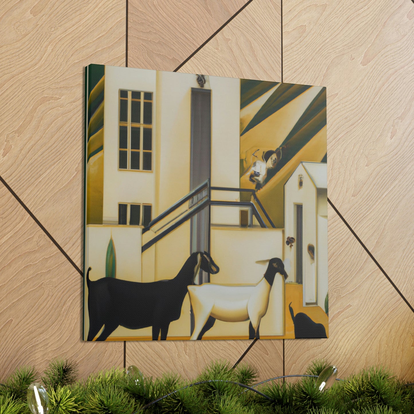 "Goat in Glamourous Gold" - Canvas