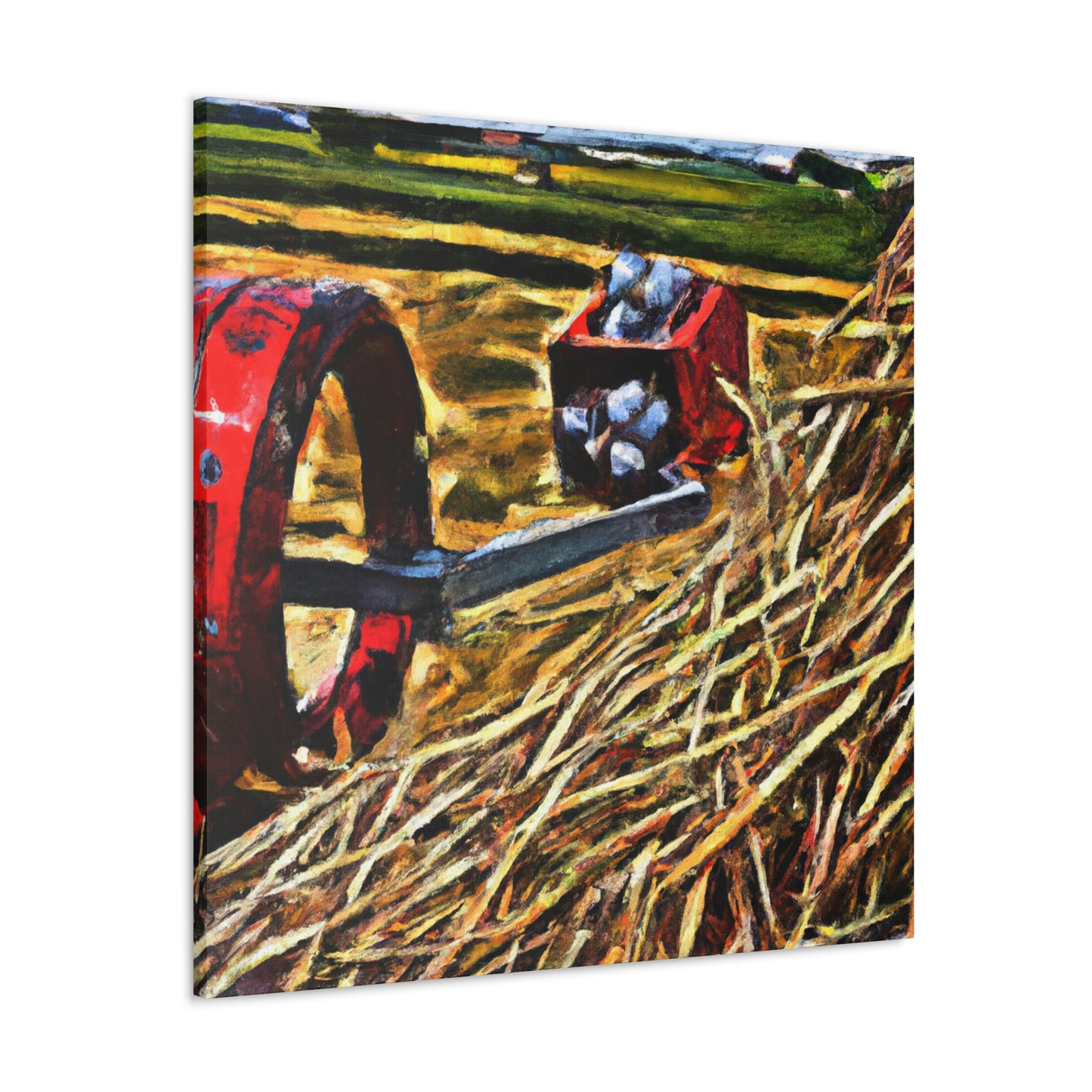 "Hay Balers Bustling Color" - Canvas