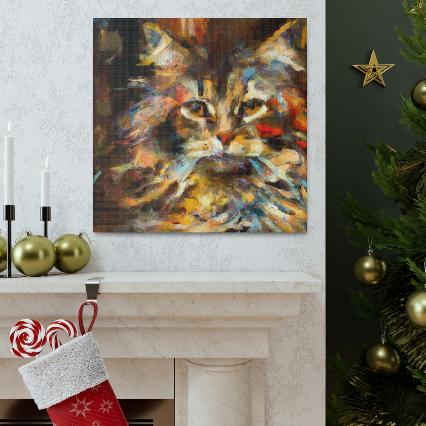 "Maine Coon Impressionism" - Canvas