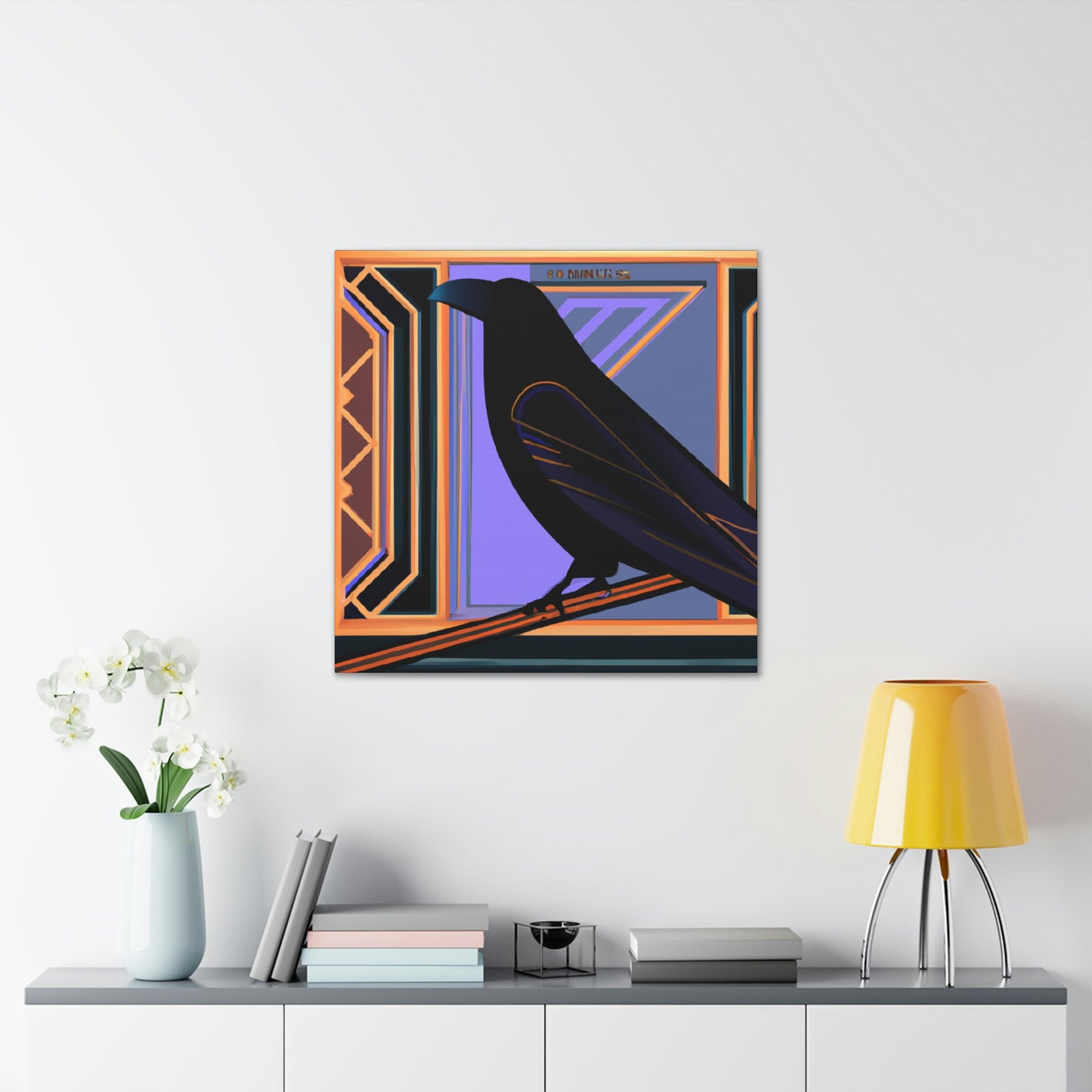 "Crow Over Art Deco." - Canvas