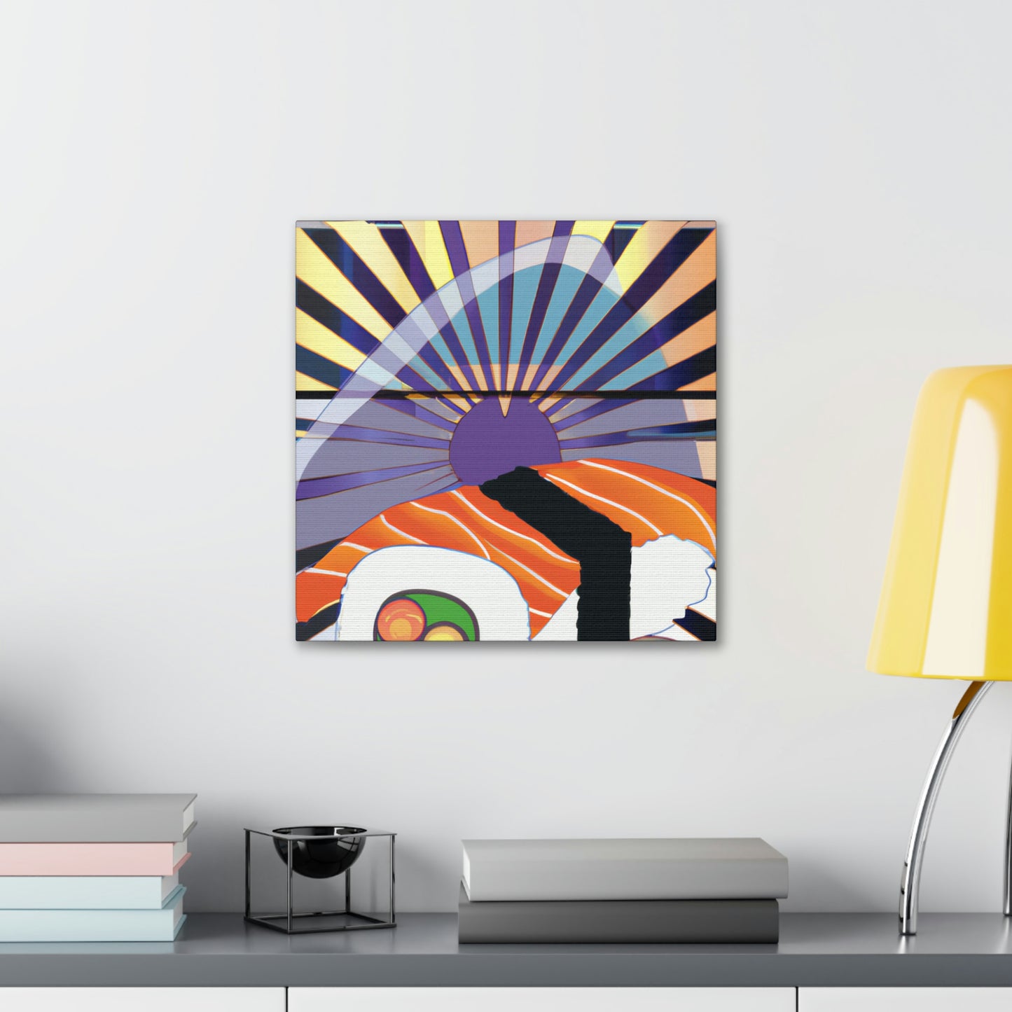 "Lively Deco Sushi Feast" - Canvas