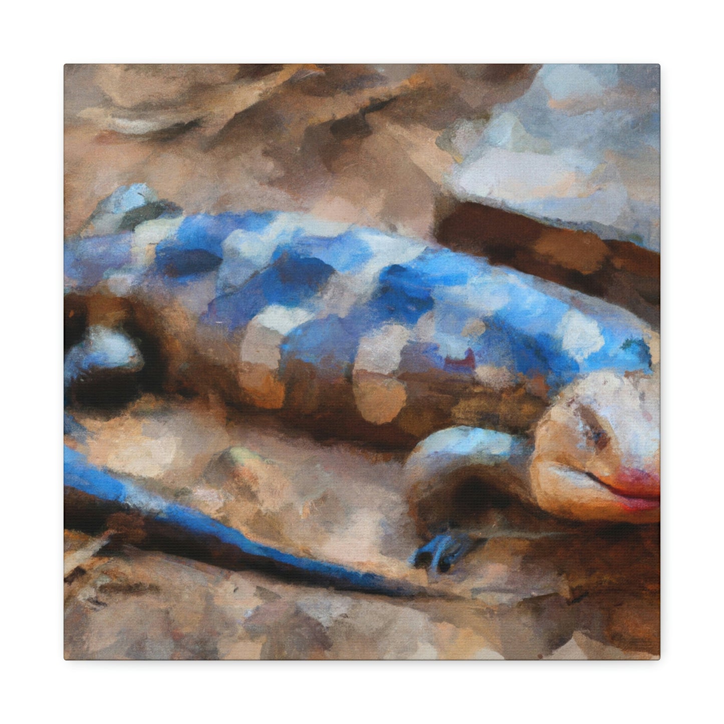 "Blue-Tongued Skink Dreaming" - Canvas