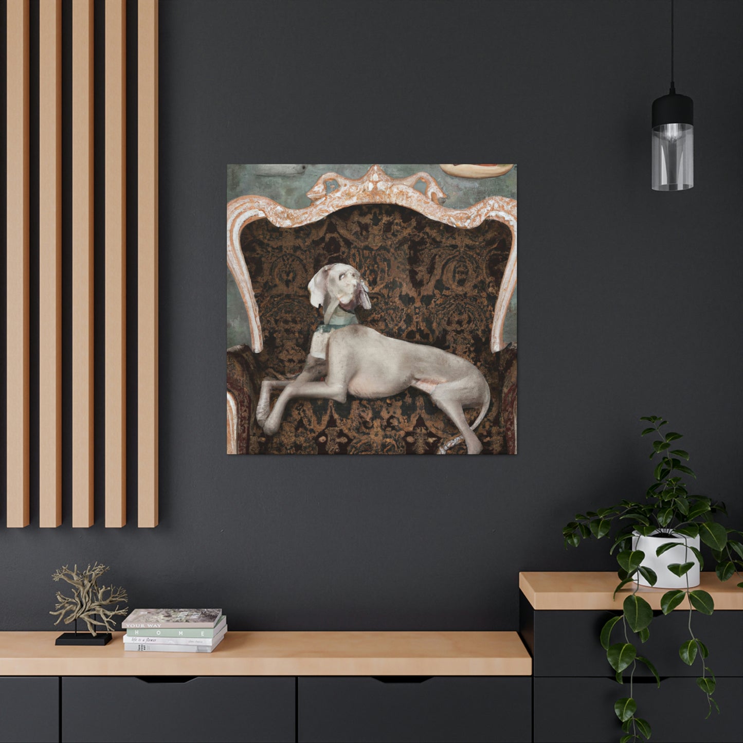 "Weimaraner at Play" - Canvas