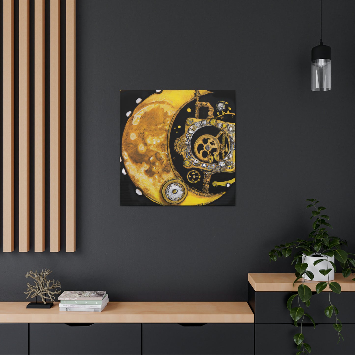 "Moonlit Clockwork Dreamscape" - Canvas