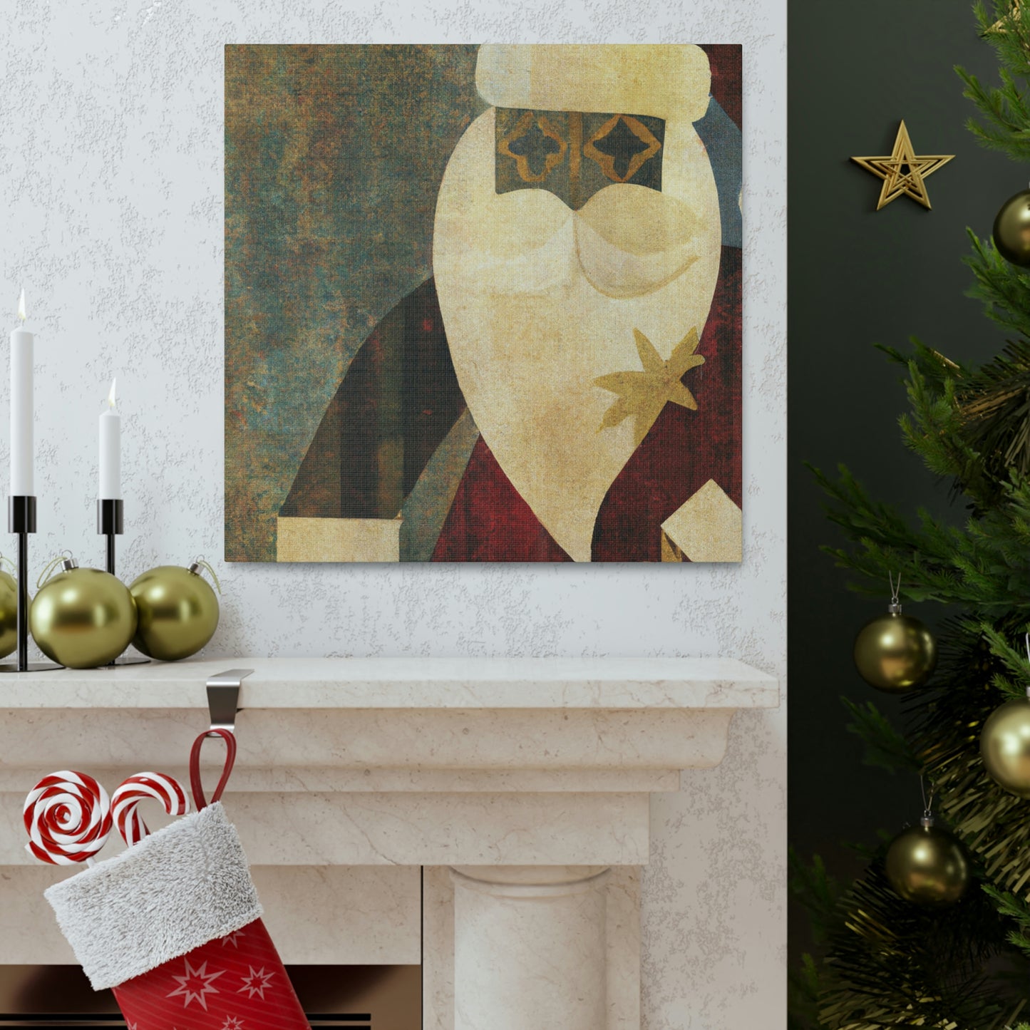 Santa's Art Deco Dream - Canvas